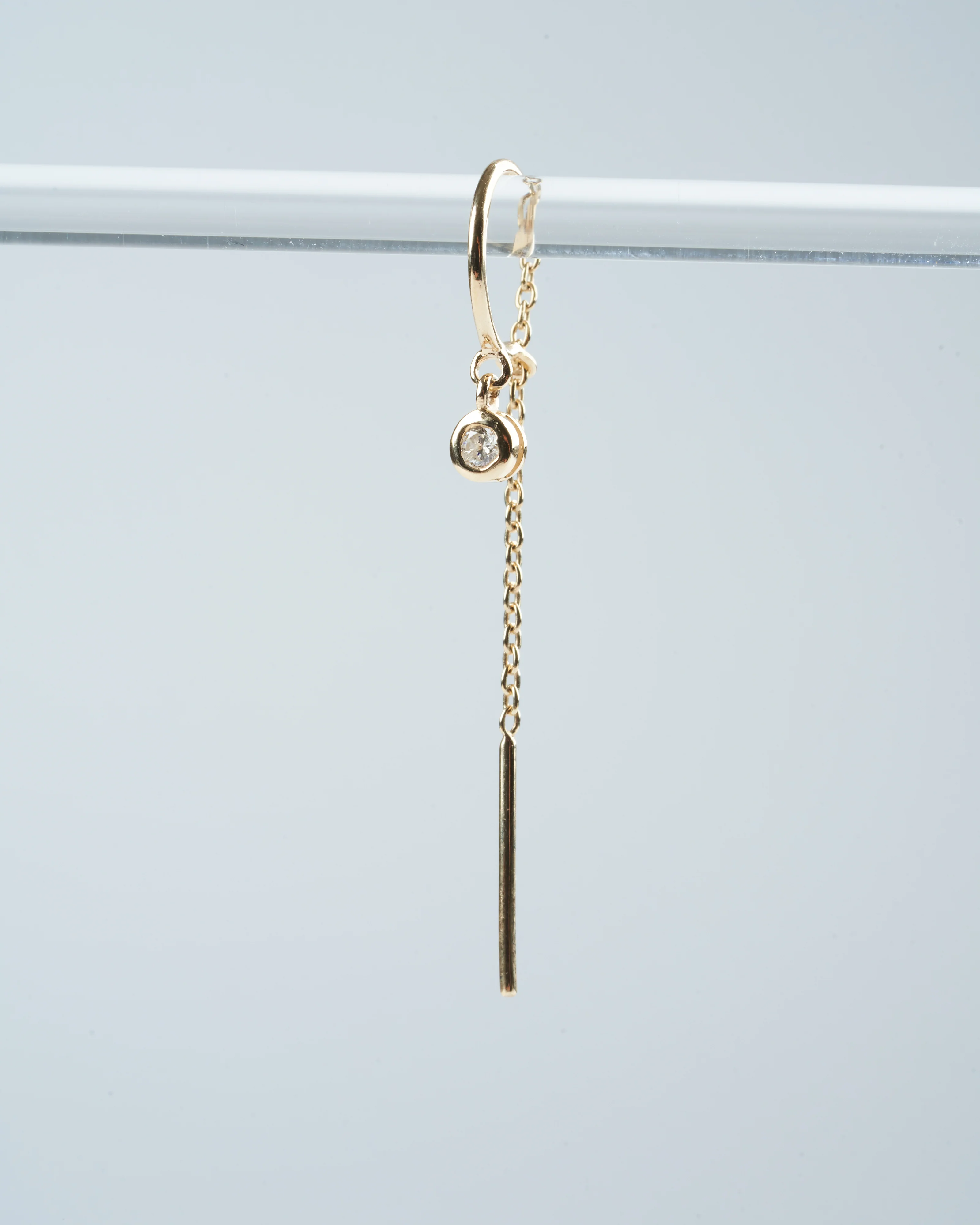 classic diamond threader in gold single - gold - Image 2