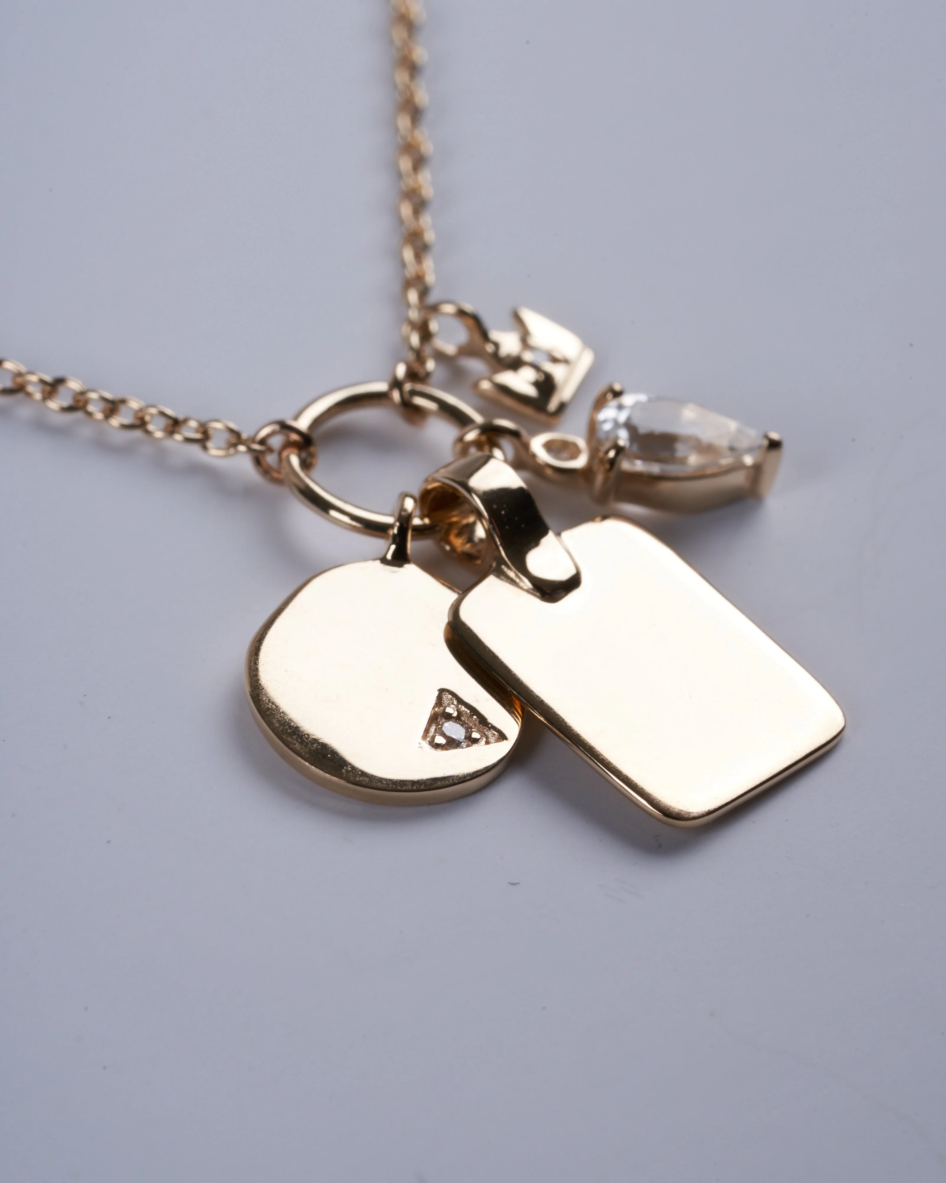 droplet charms necklace - gold - Image 2