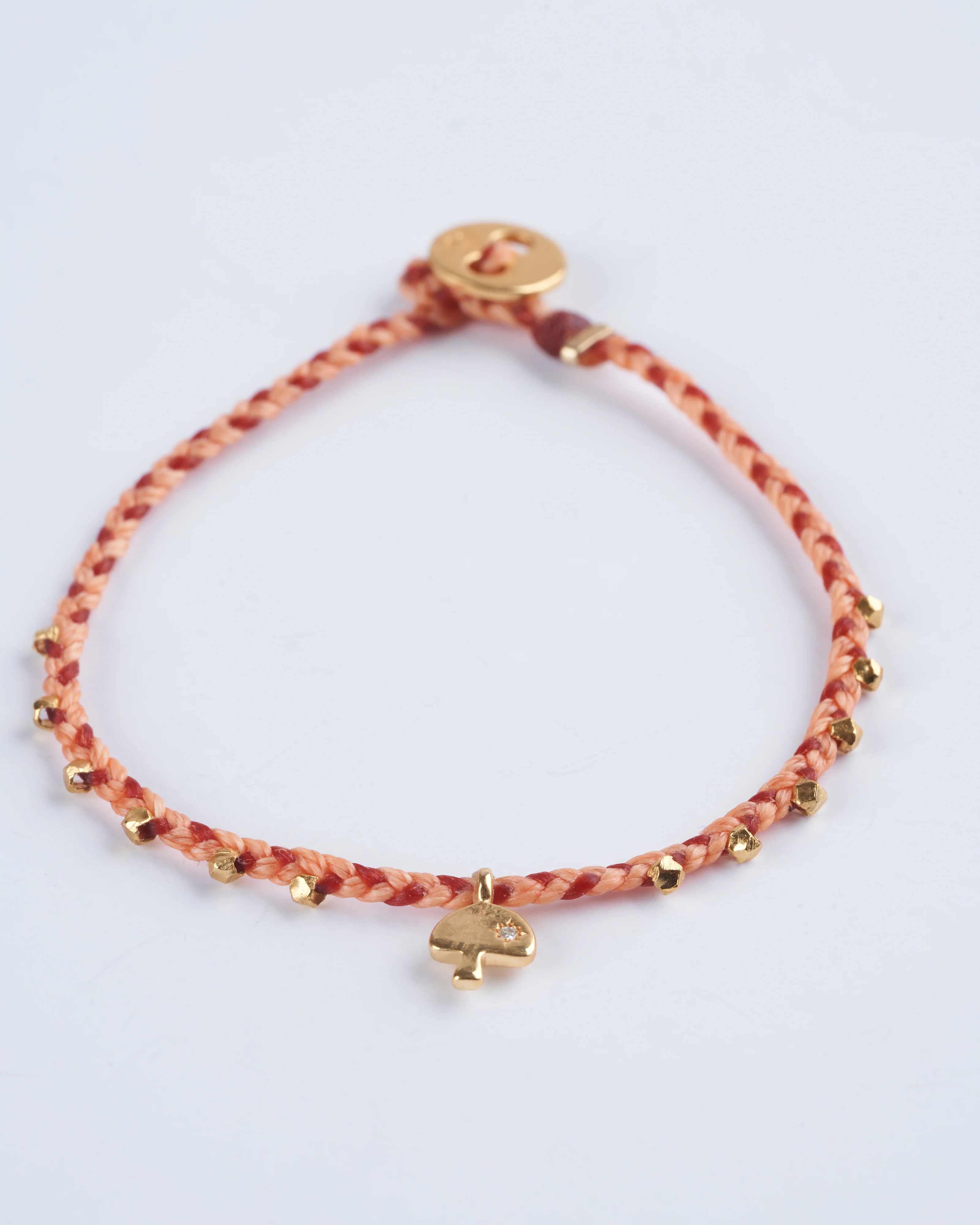 easygoing diamond shroom charm bracelet -peach/ rust - Image 2