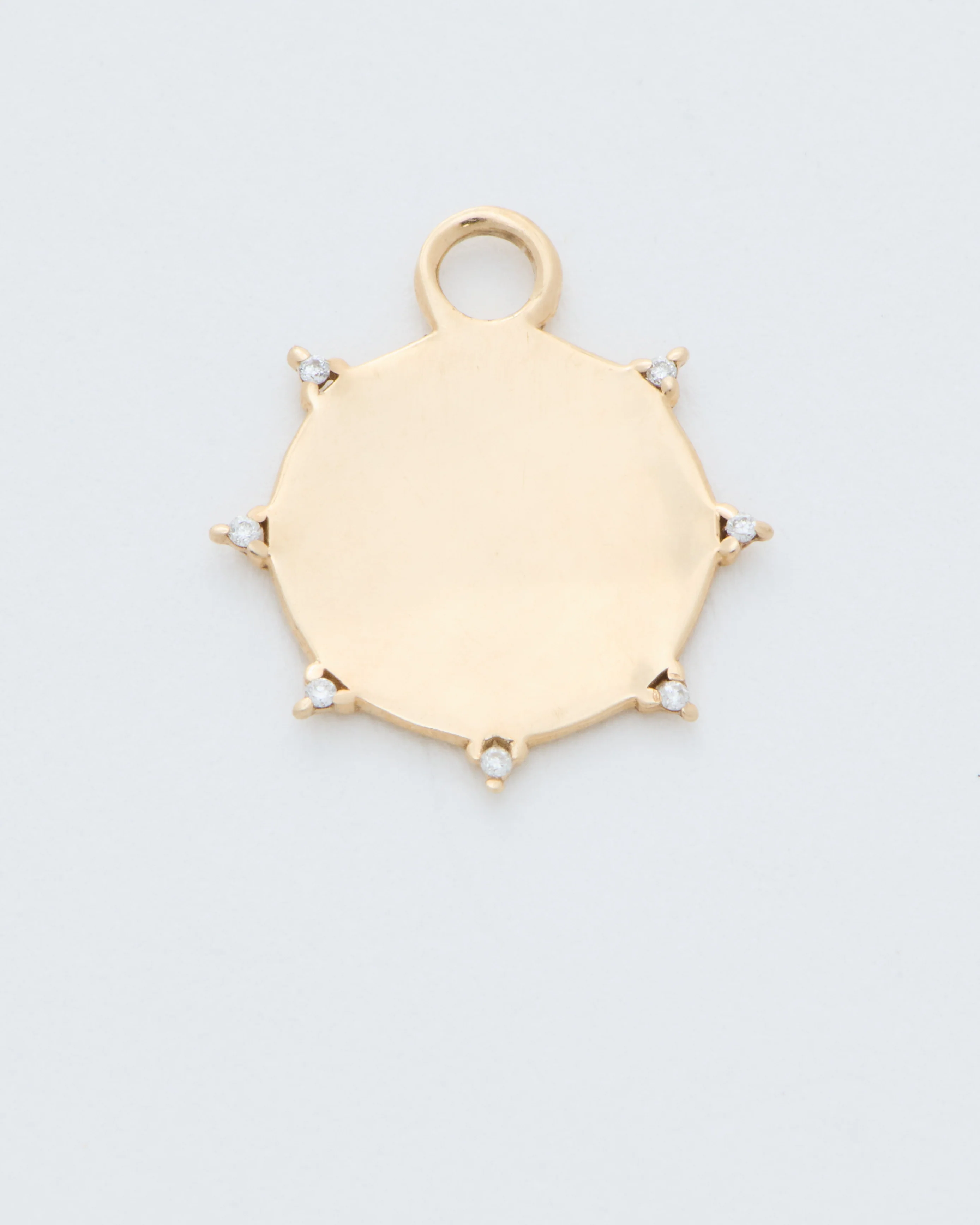 mini soleil medallion charm with diamonds in 10ky single