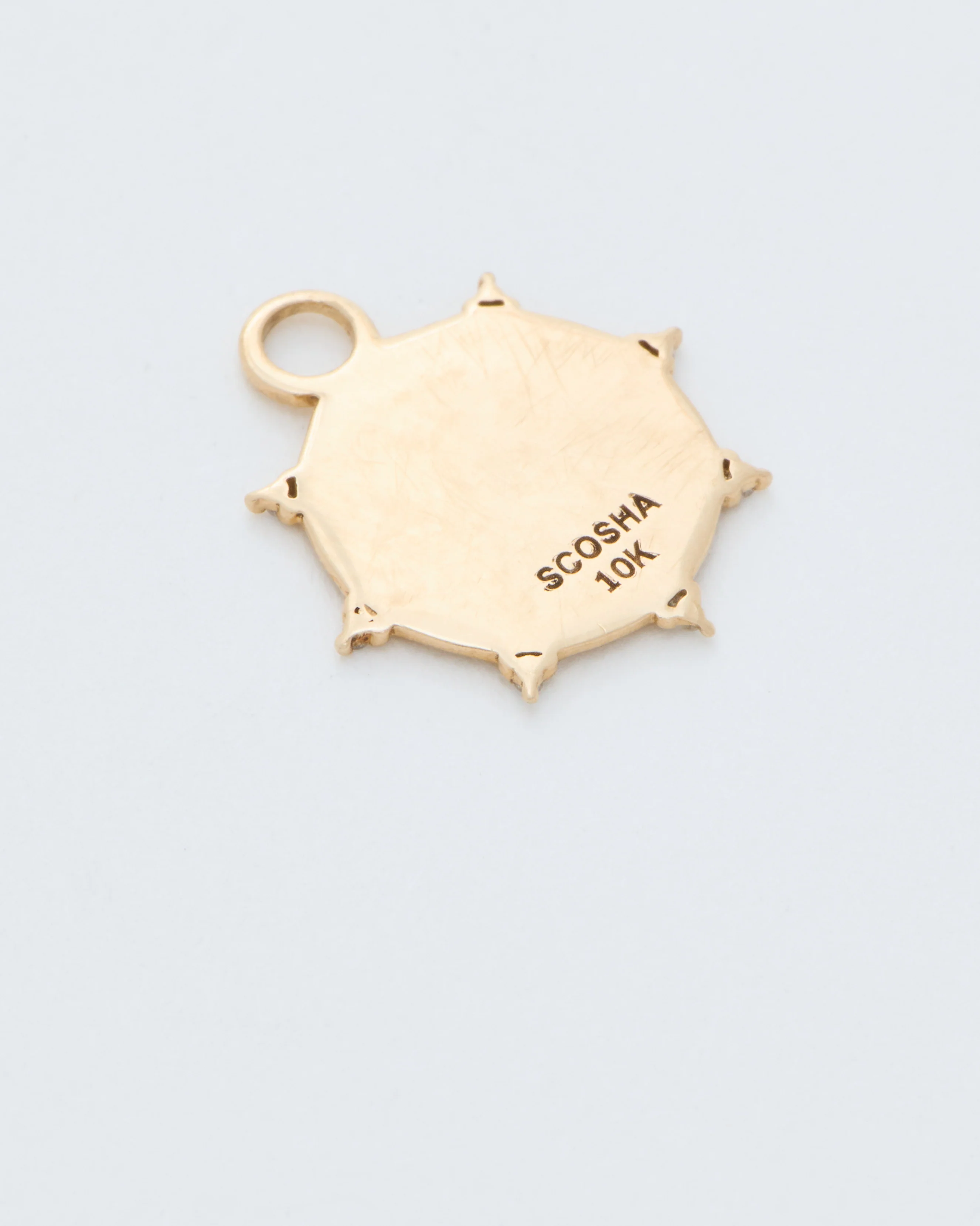 mini soleil medallion charm with diamonds in 10ky single - Image 2