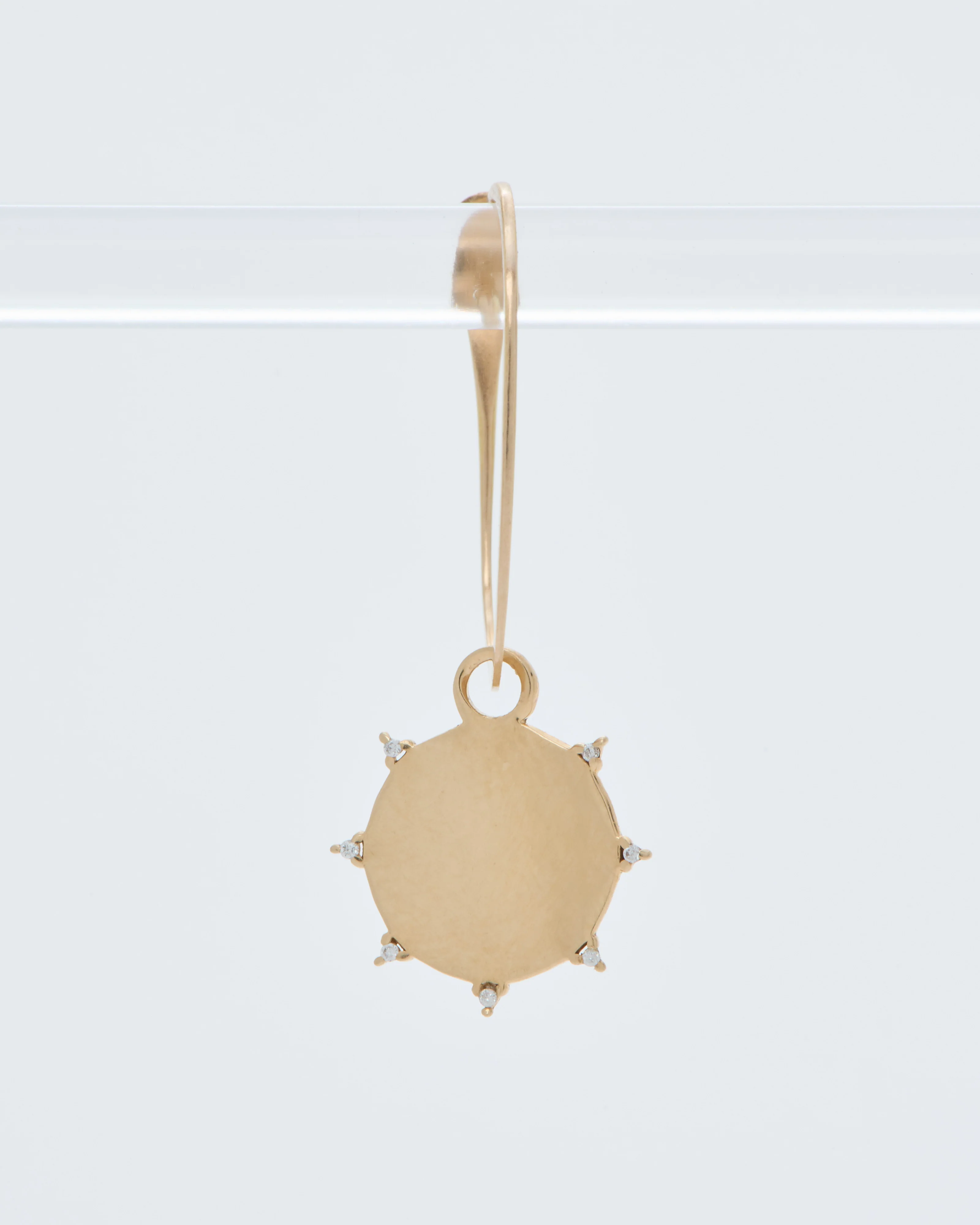 mini soleil medallion charm with diamonds in 10ky single - Image 4
