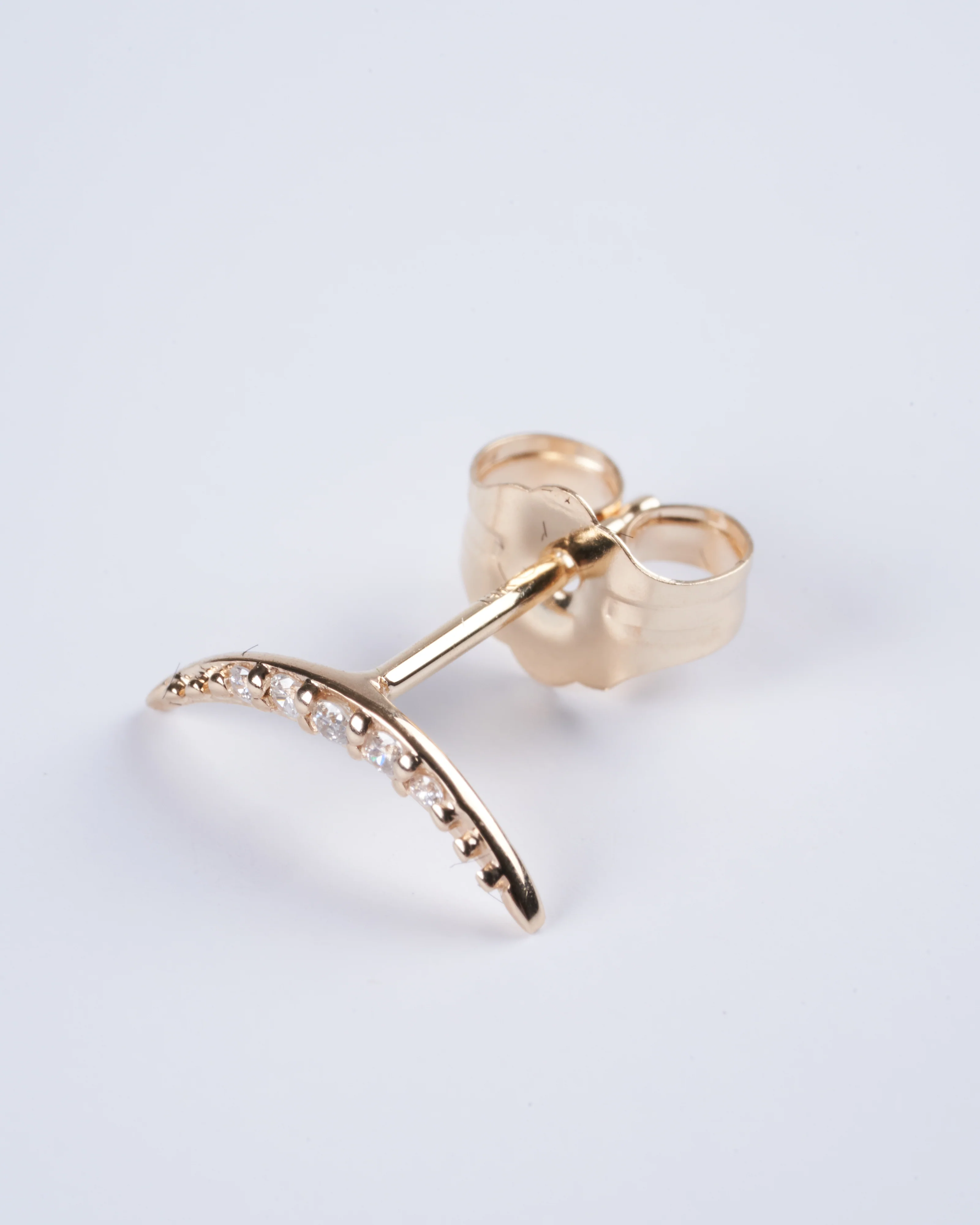moon crescent stud - gold - Image 2