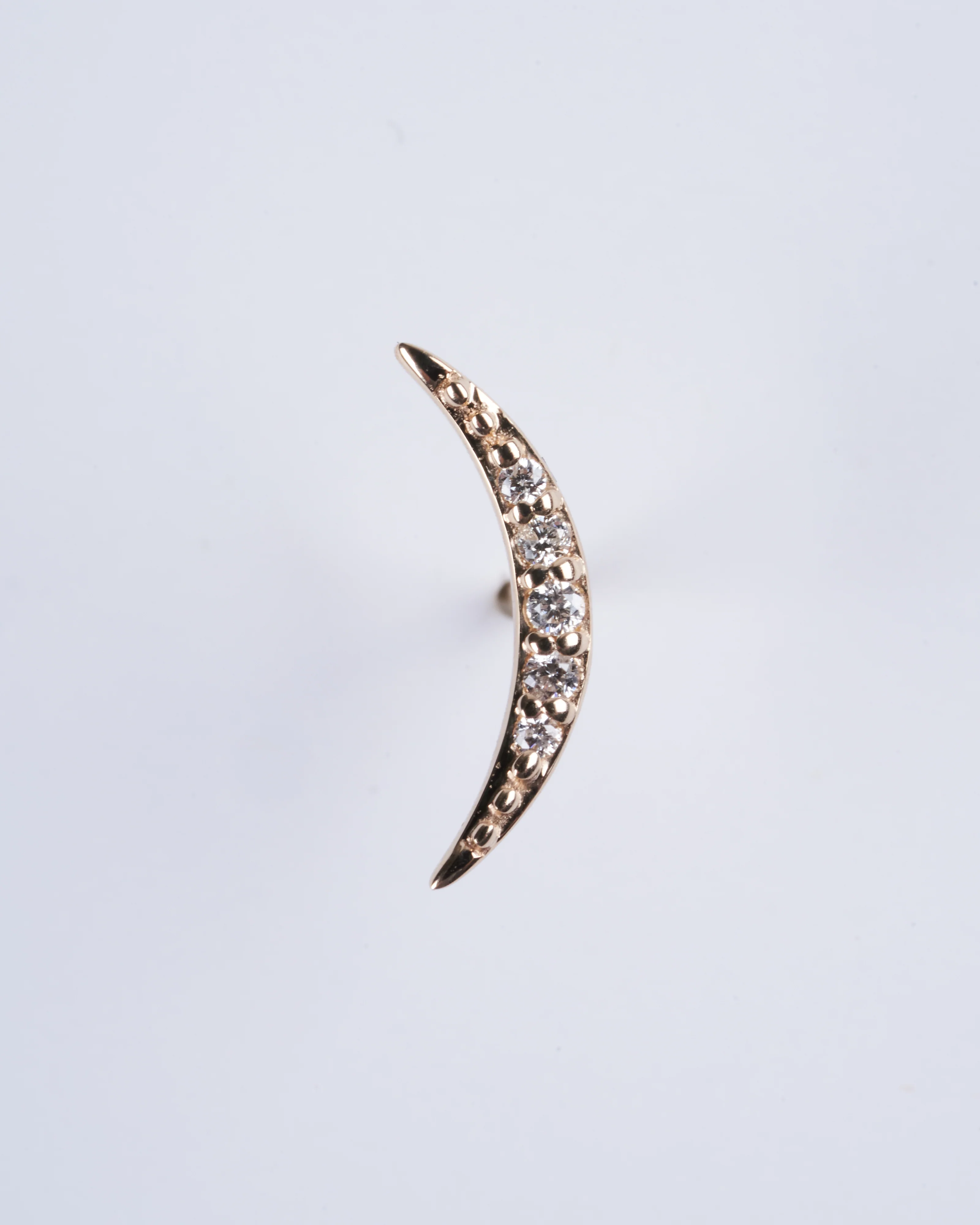 moon crescent stud - gold - Image 3