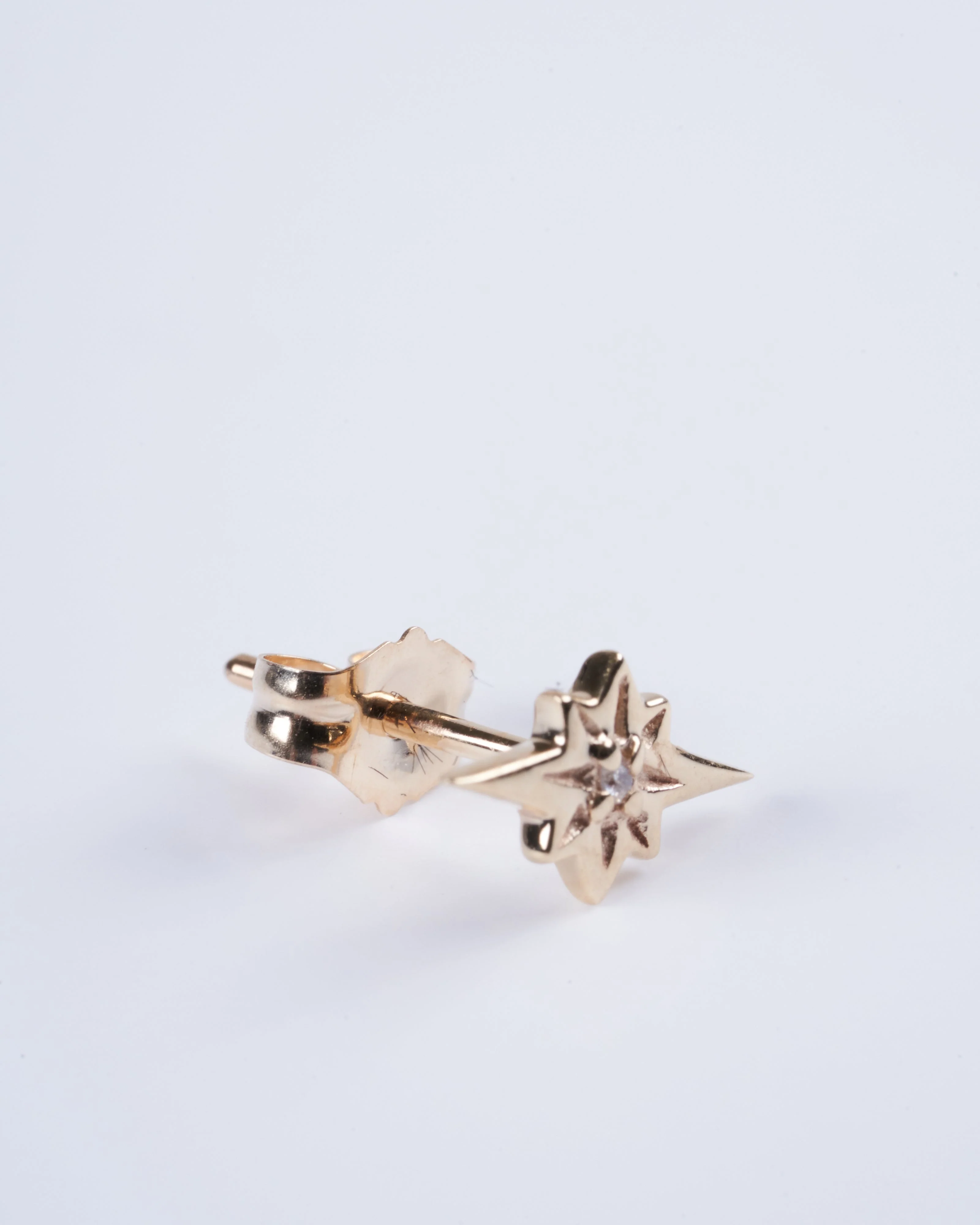 nova stud in gold with diamond - gold - Image 2