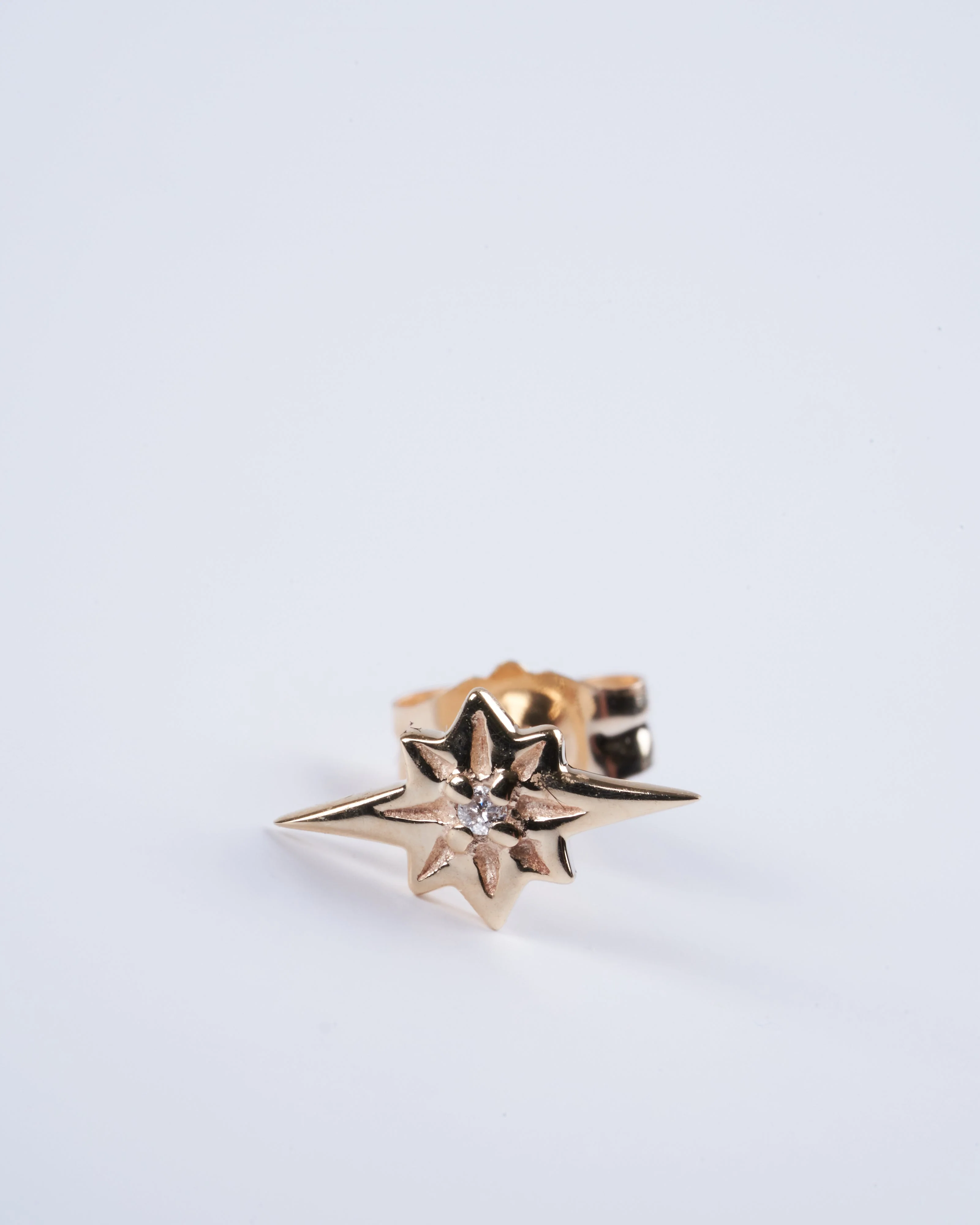 nova stud in gold with diamond - gold - Image 3