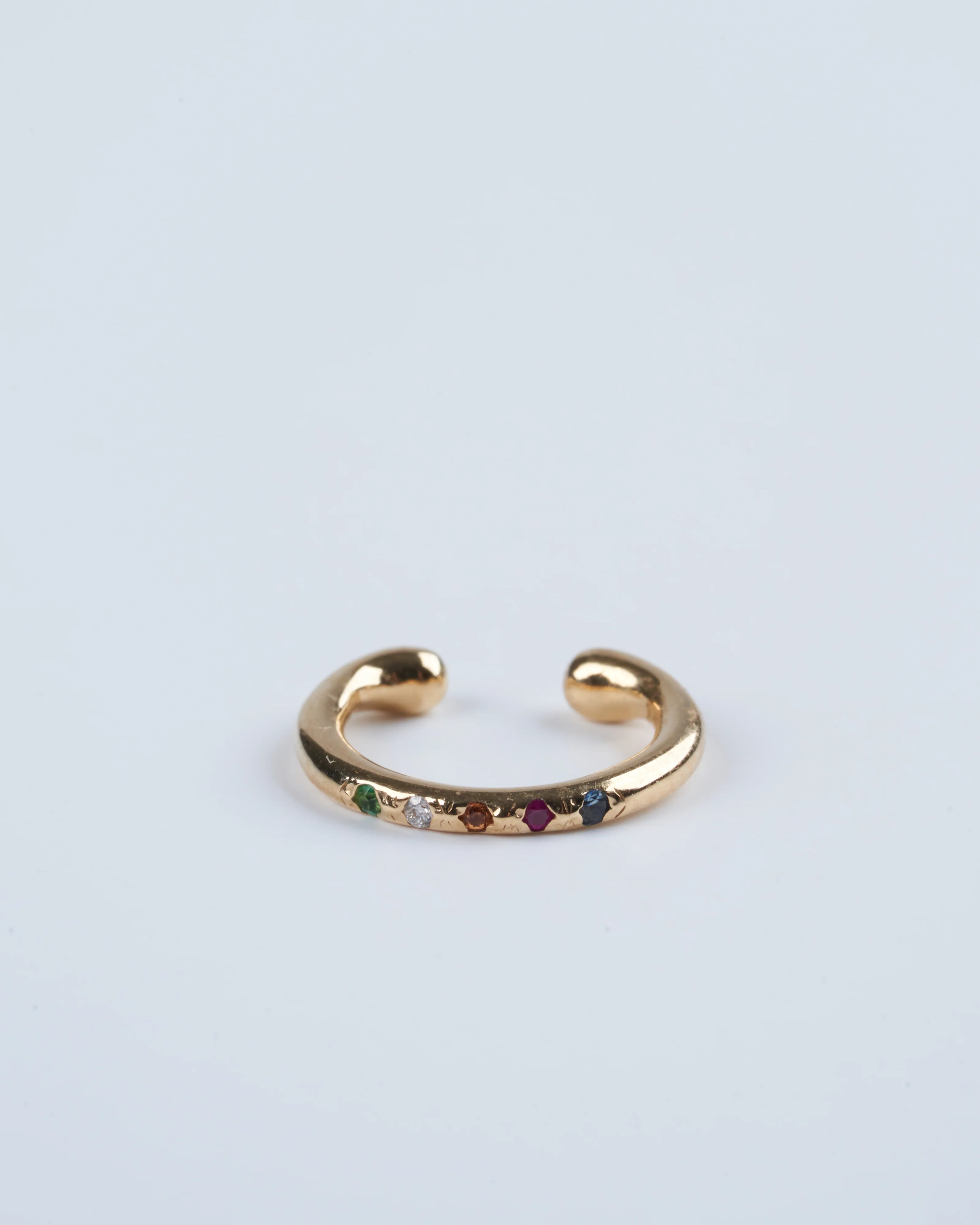 rainbow gems ear cuff - gold/ multi