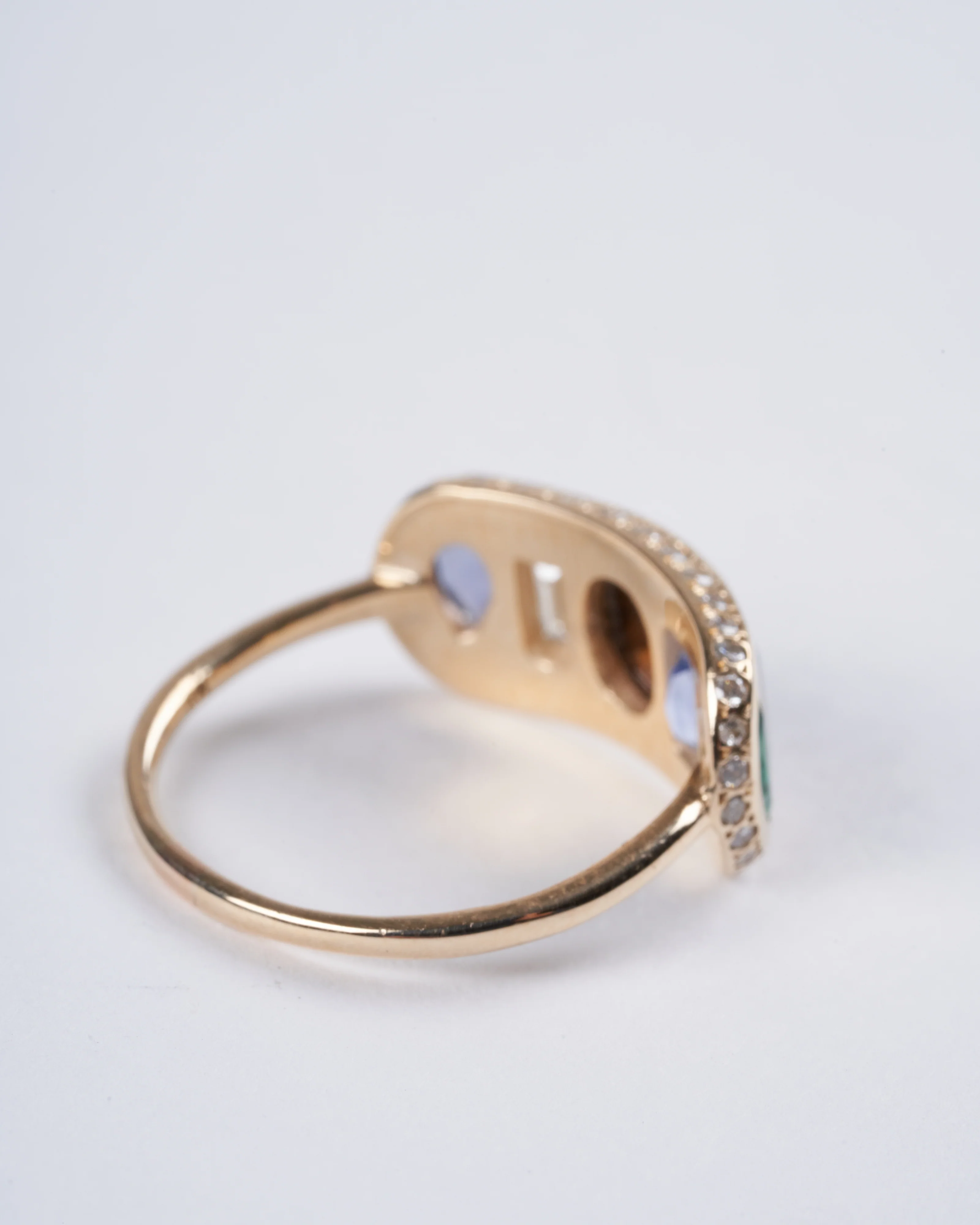 rokia ring 14k with opal, blue sapphire and emerald marquise - gold and stone - Image 3