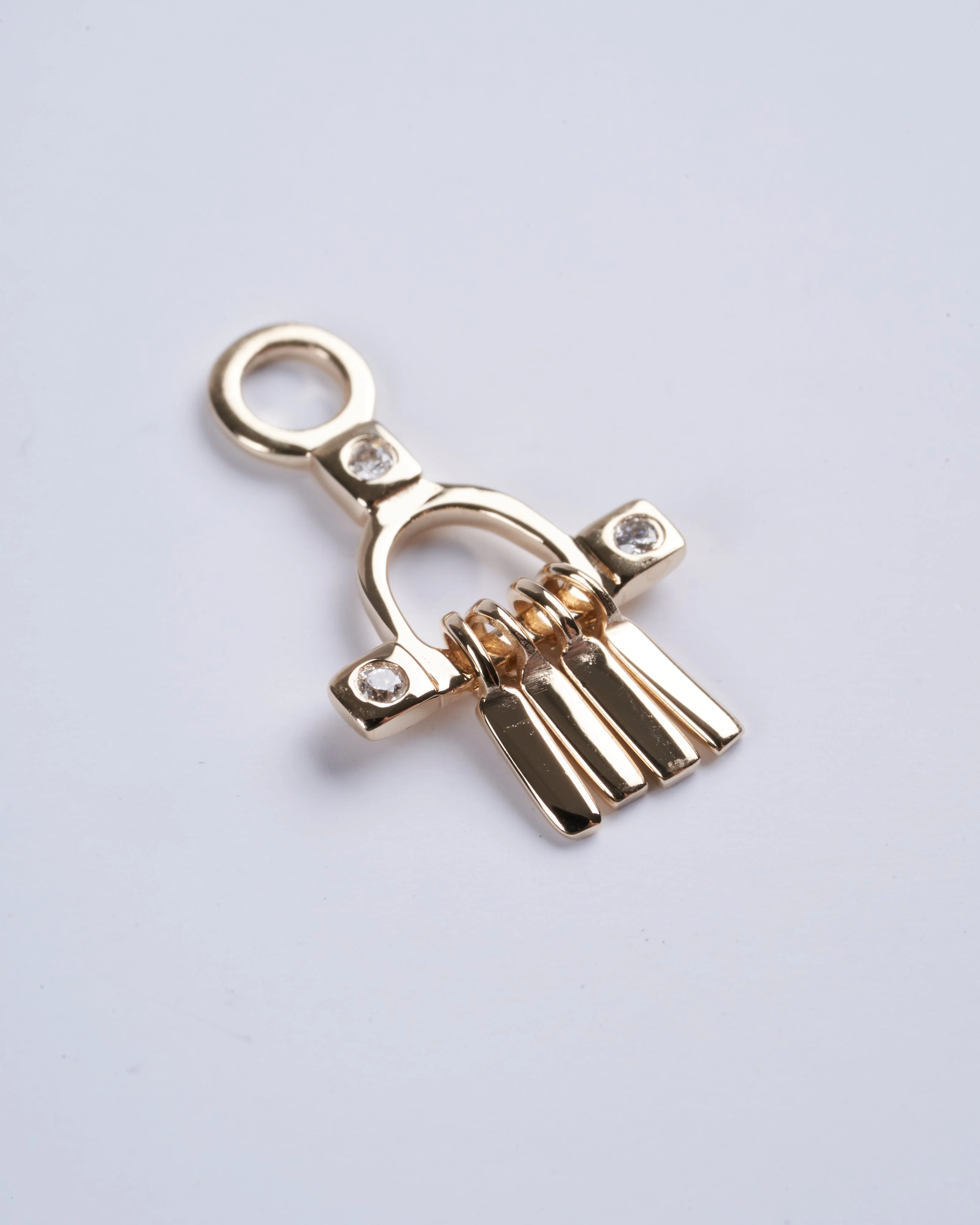 temple earring charm in gold single - gold