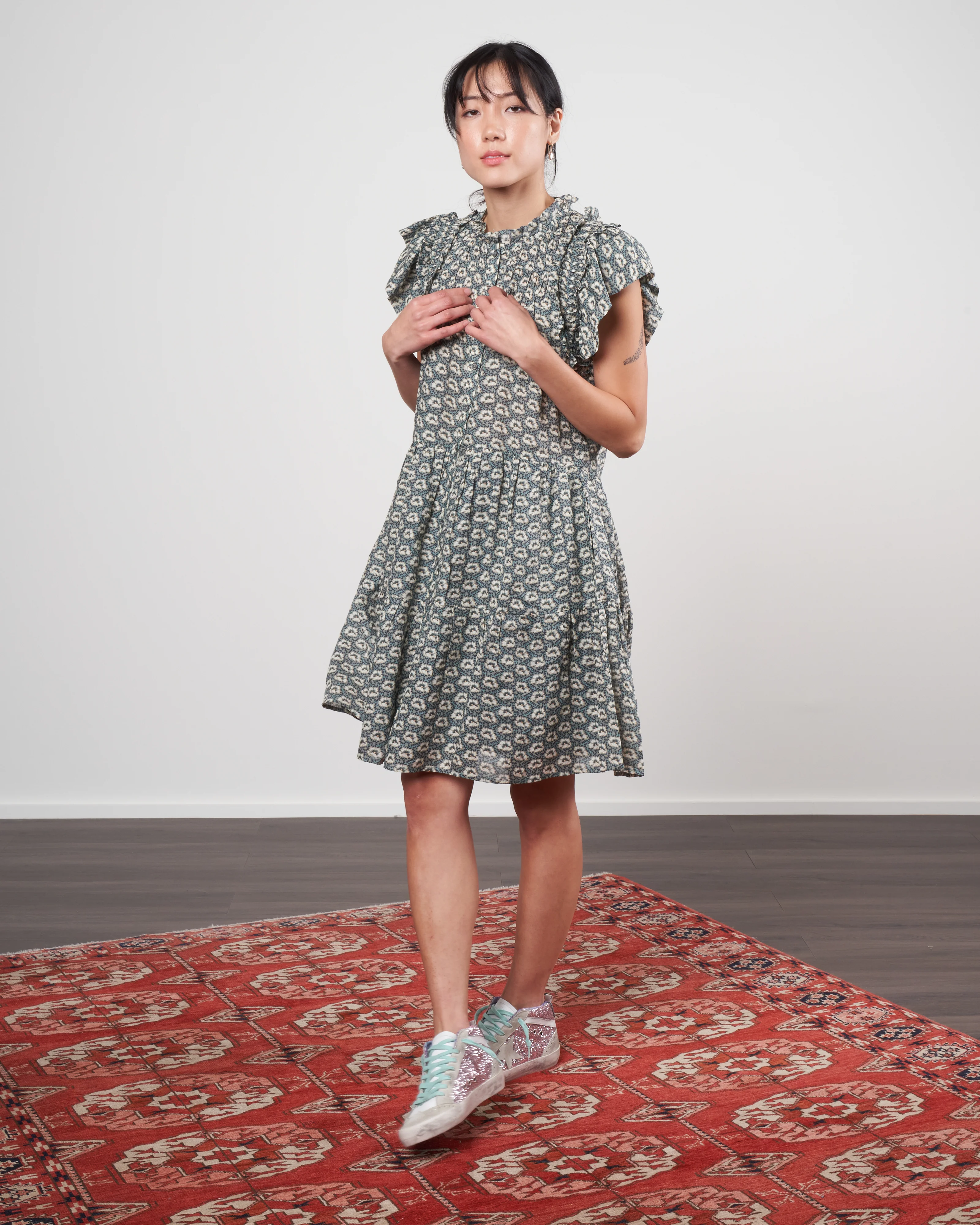amalia button down tunic - sage - Image 2