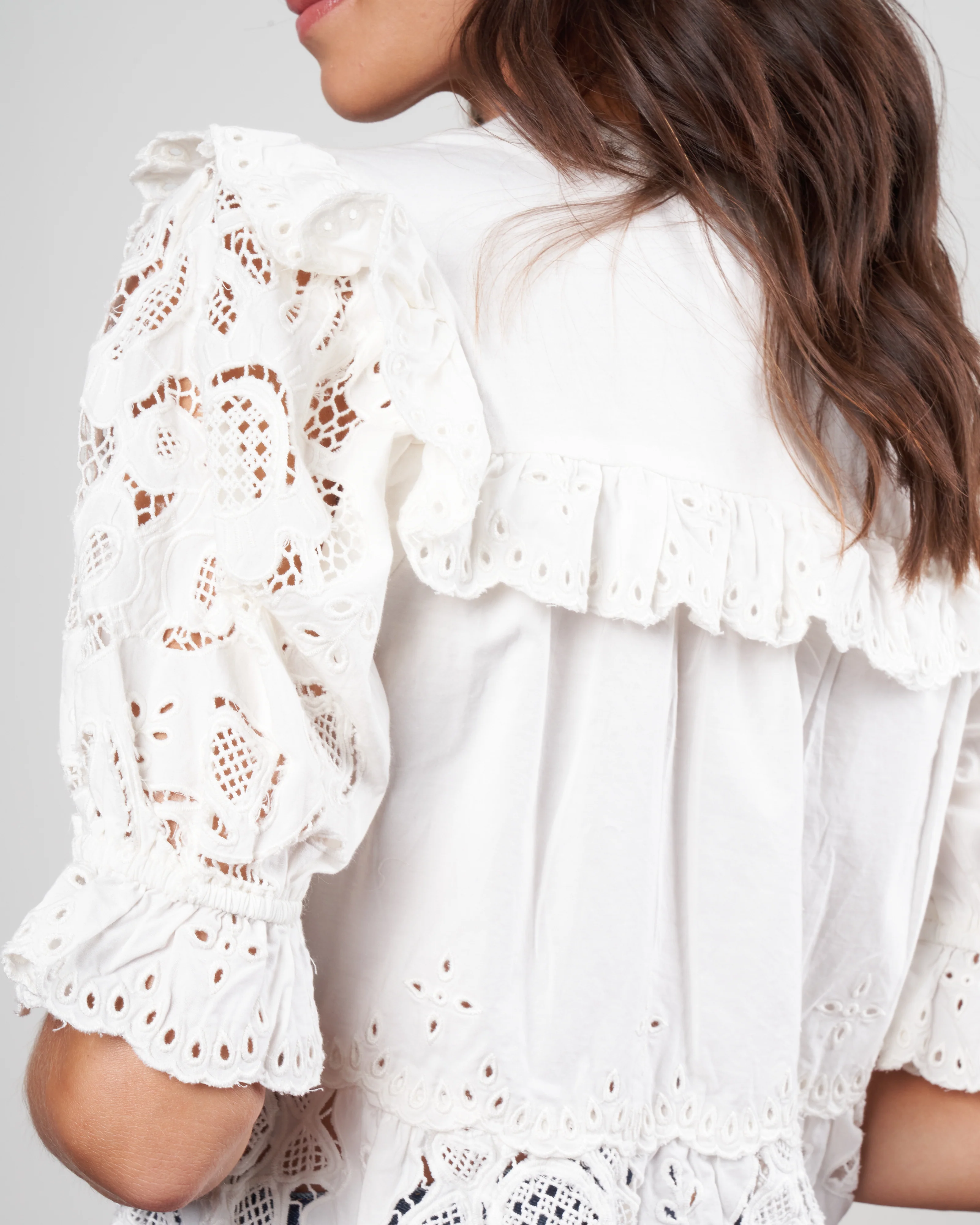aurelie eyelet combo t-shirt - white - Image 5