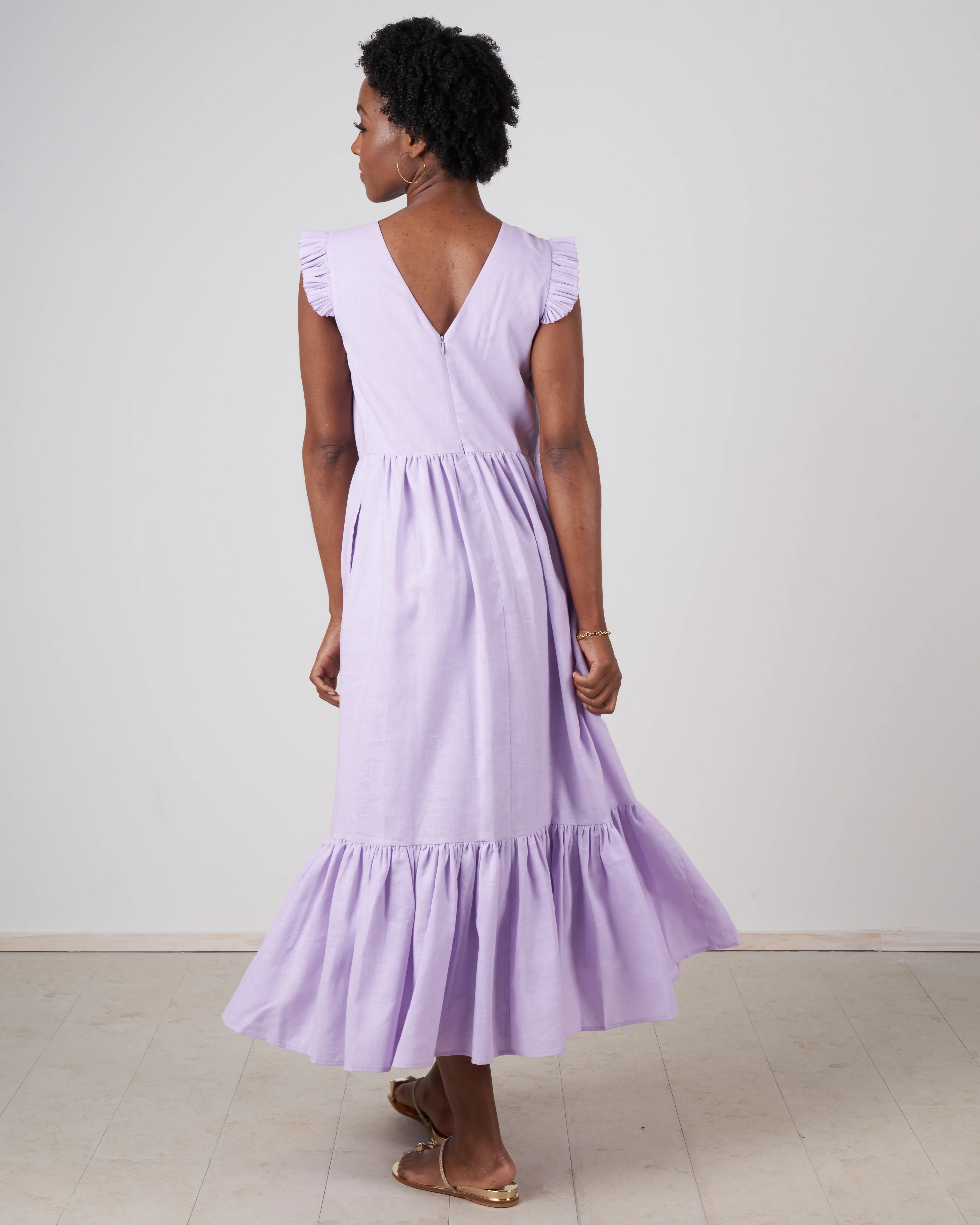 bailey broomstick pleated maxi dress - lilac - Image 2