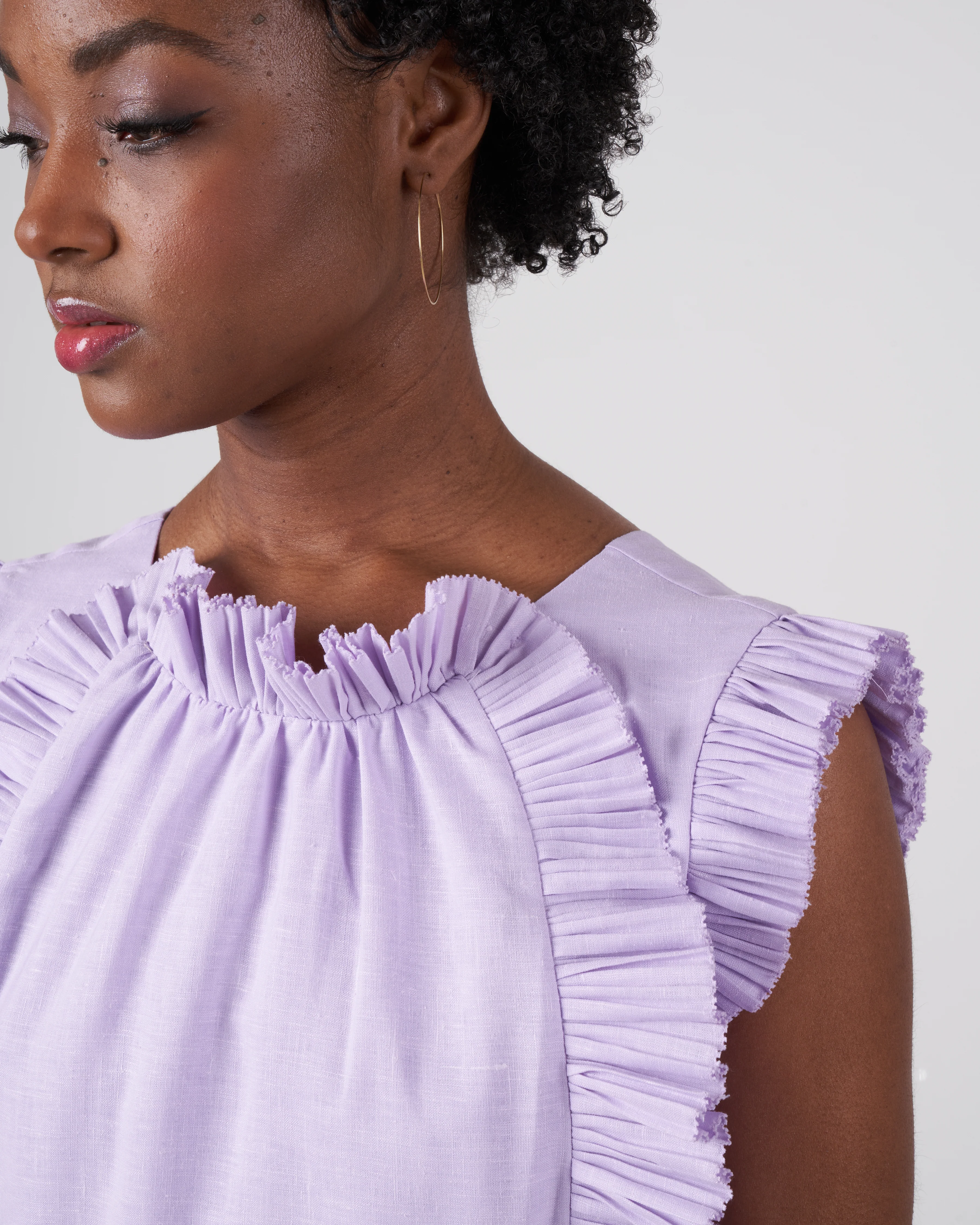 bailey broomstick pleated maxi dress - lilac - Image 5