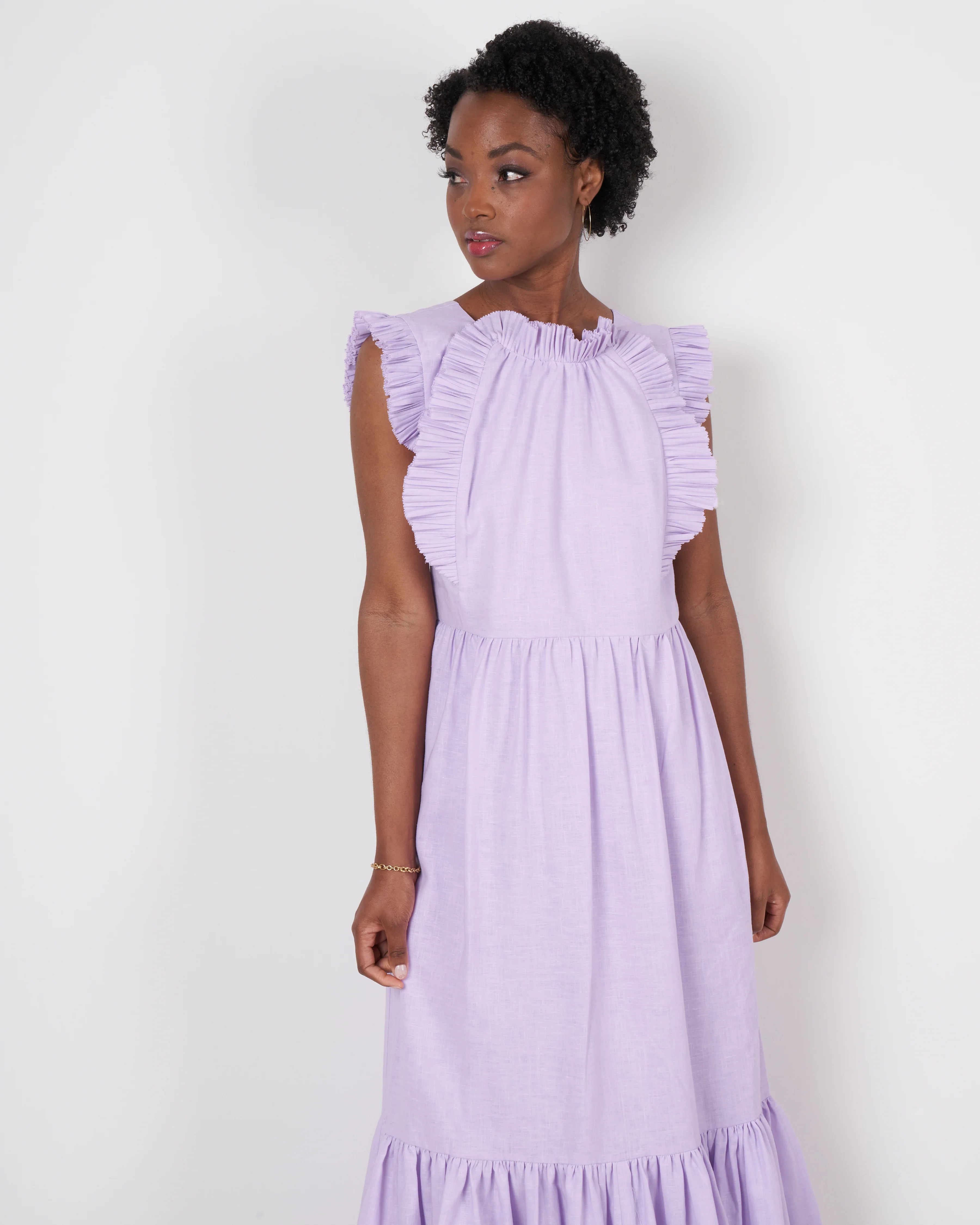 bailey broomstick pleated maxi dress - lilac - Image 6