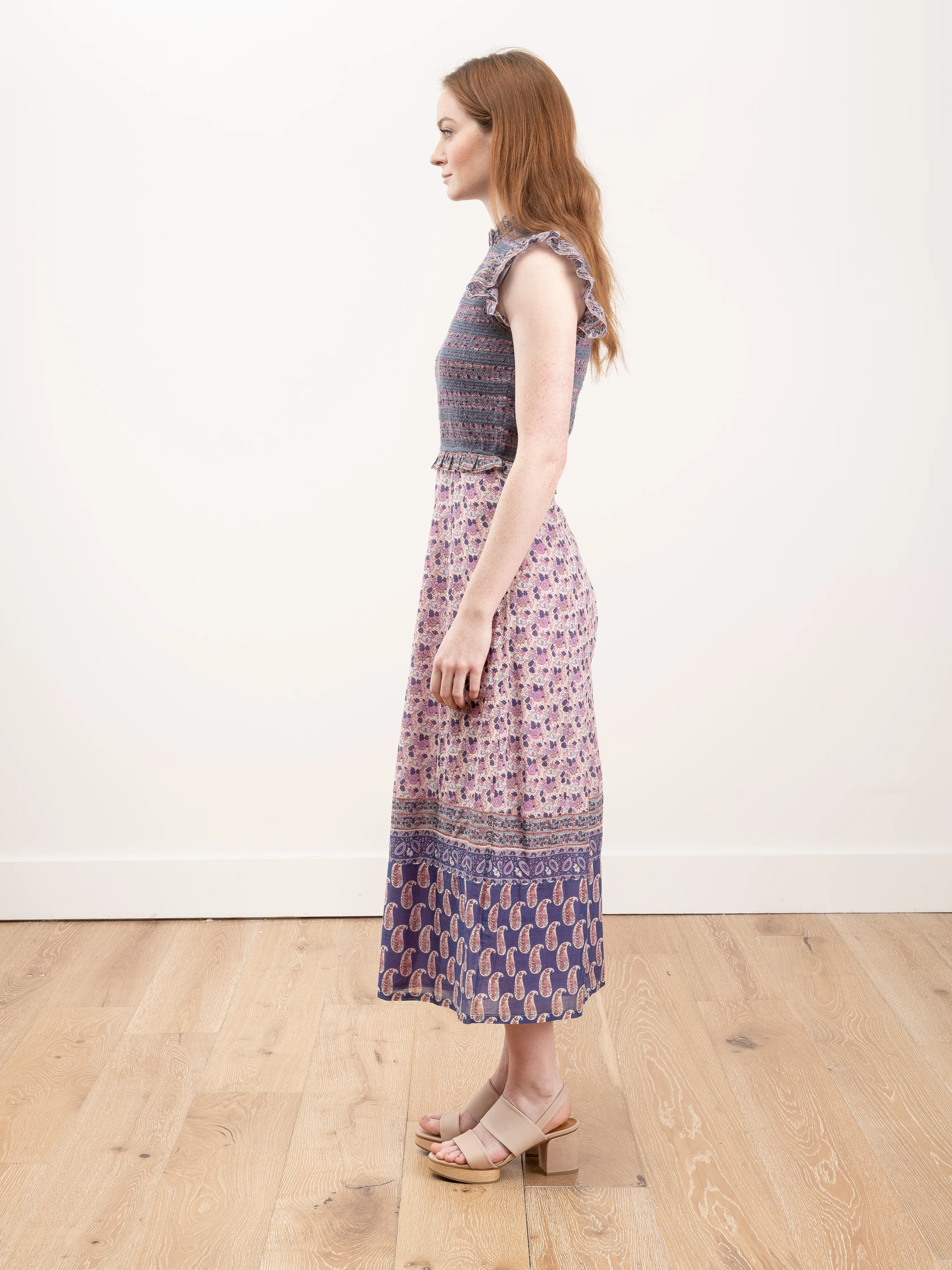 bianca smocked midi dress - violet - Image 2