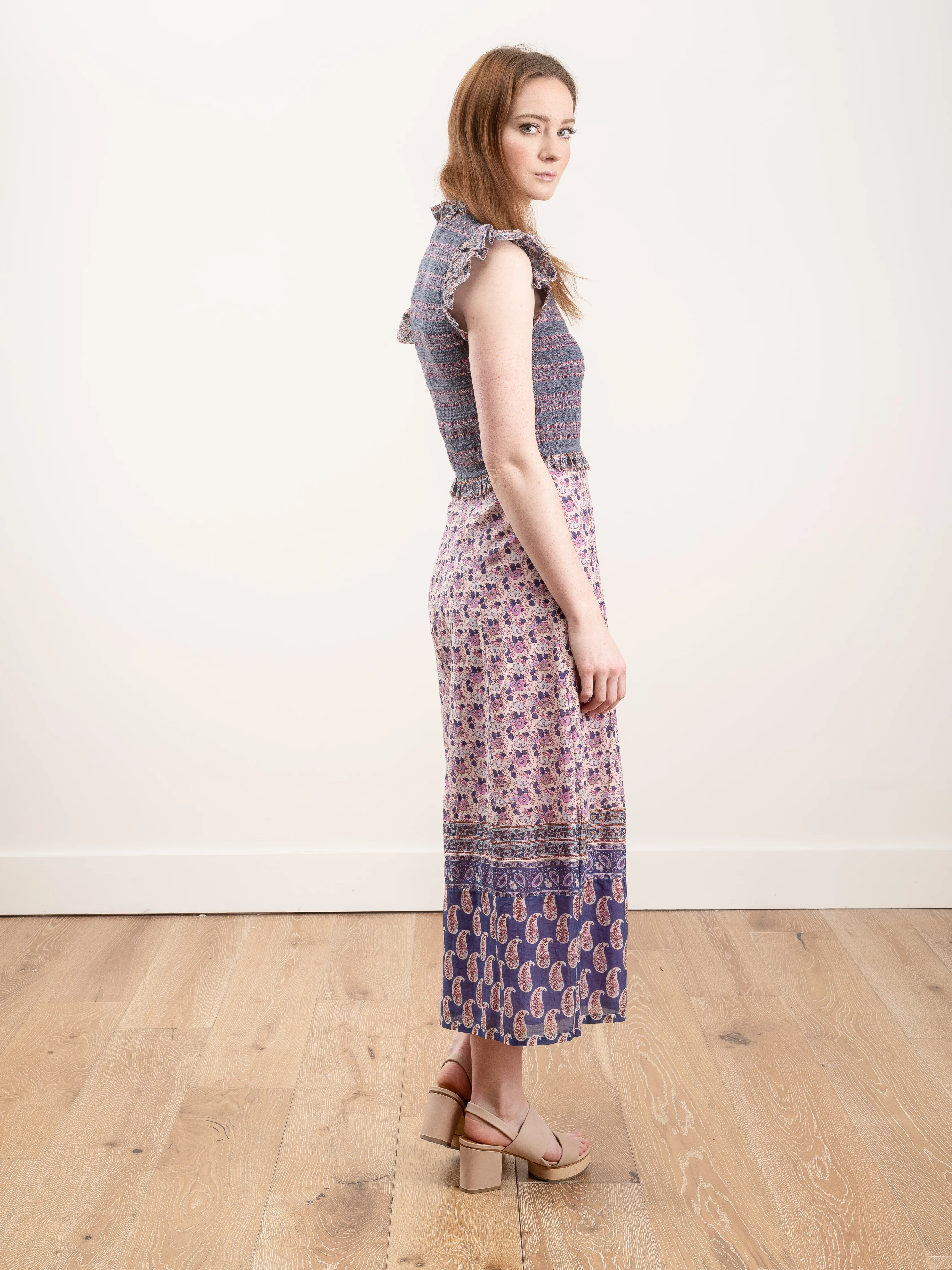 bianca smocked midi dress - violet - Image 3