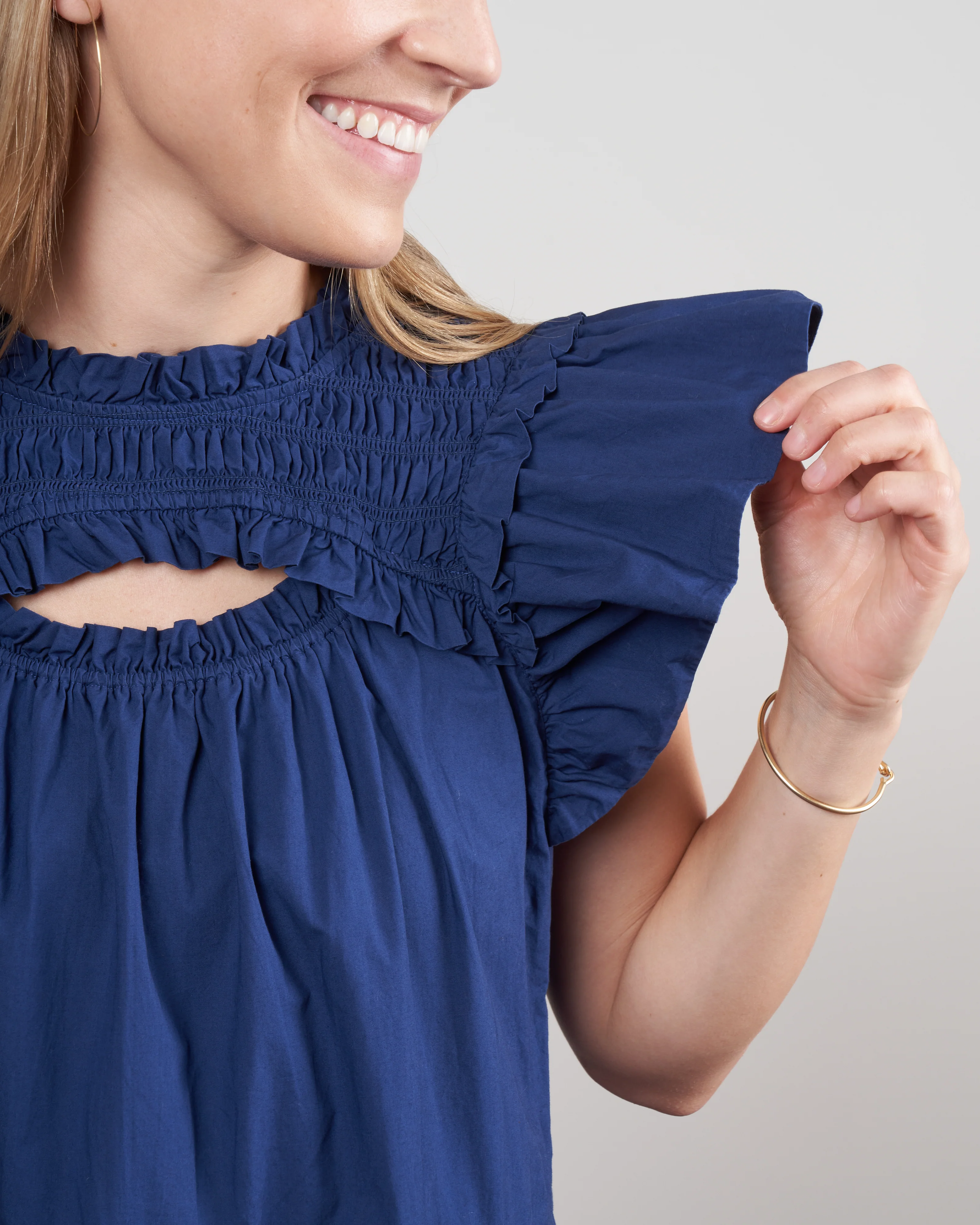 claudine futter sleeve cut out tunic - blue - Image 4
