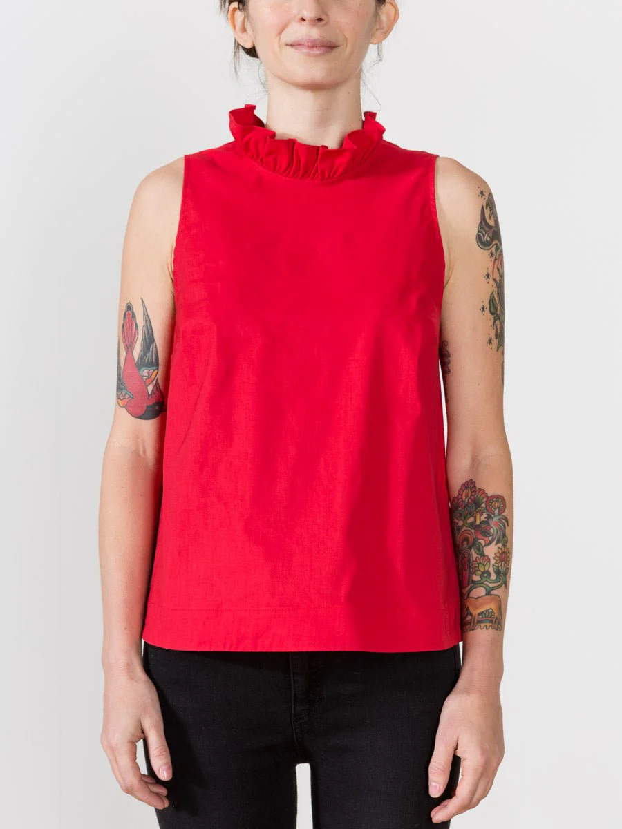 coco ruffle tank - red - Image 2