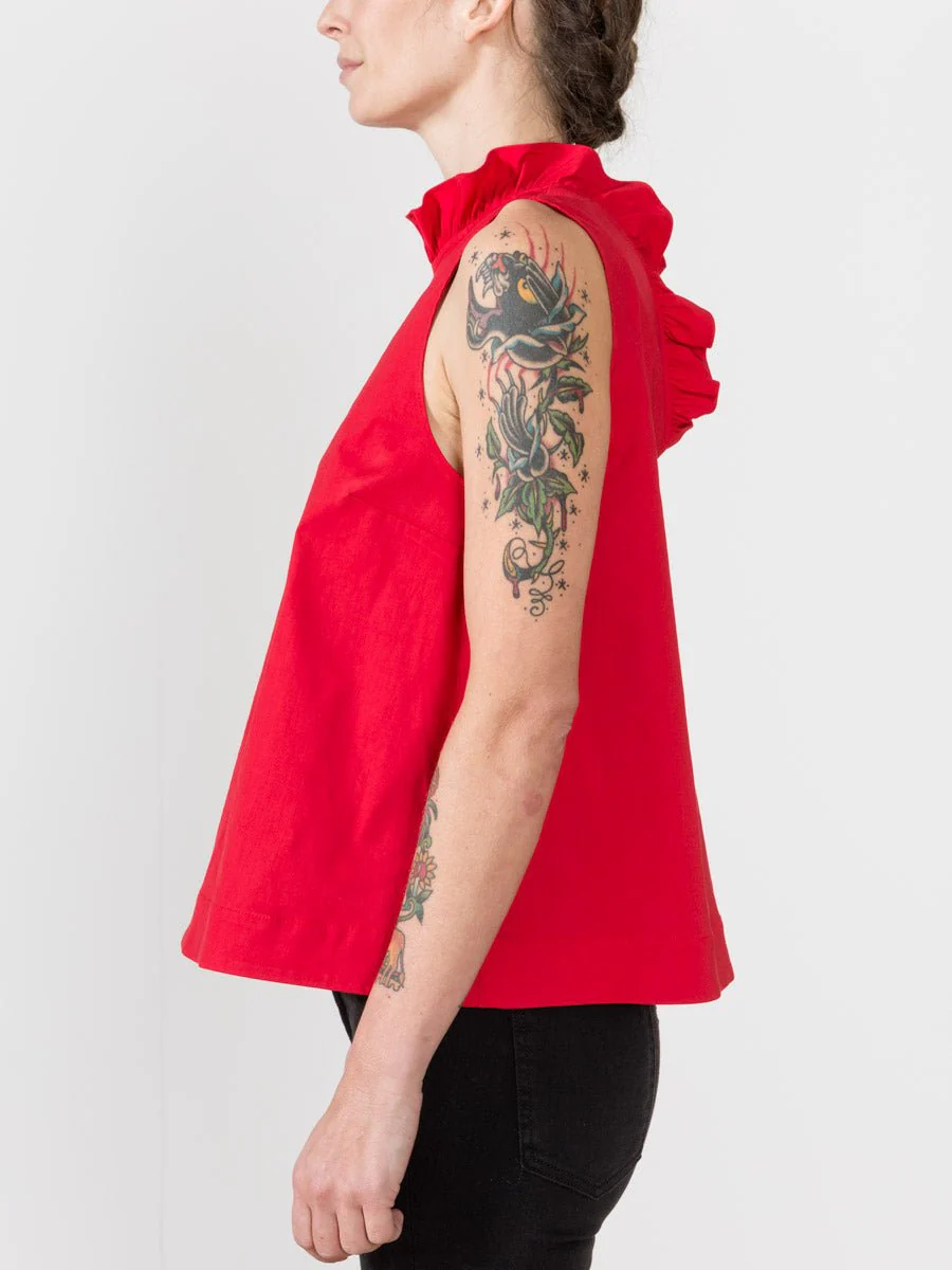 coco ruffle tank - red - Image 3