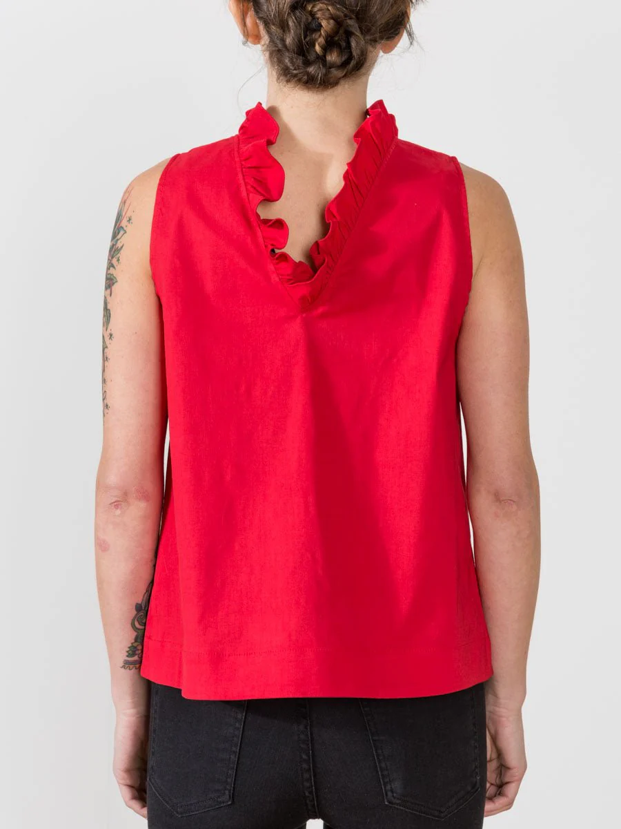 coco ruffle tank - red - Image 4