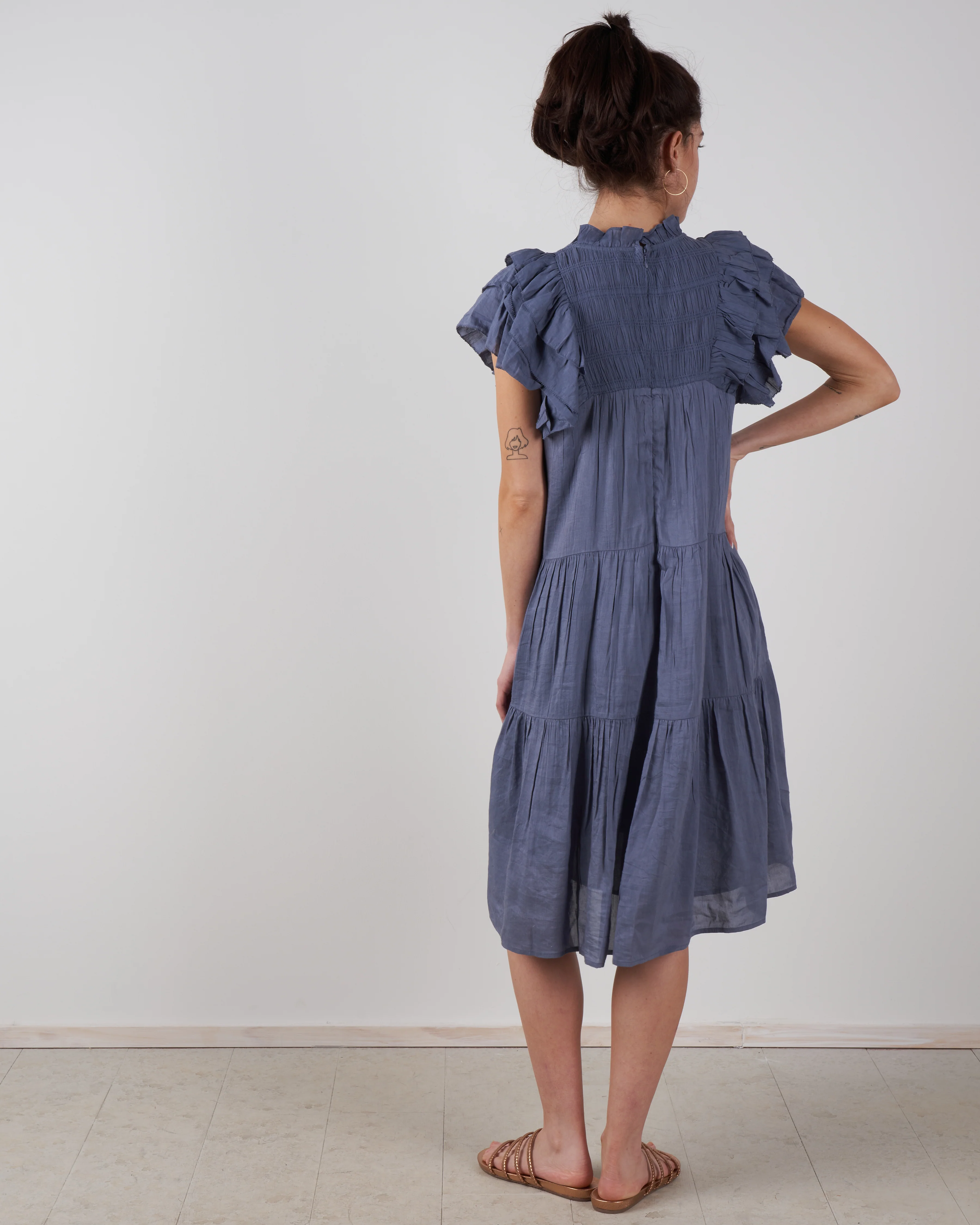 eleanor tiered dress - slate - Image 3