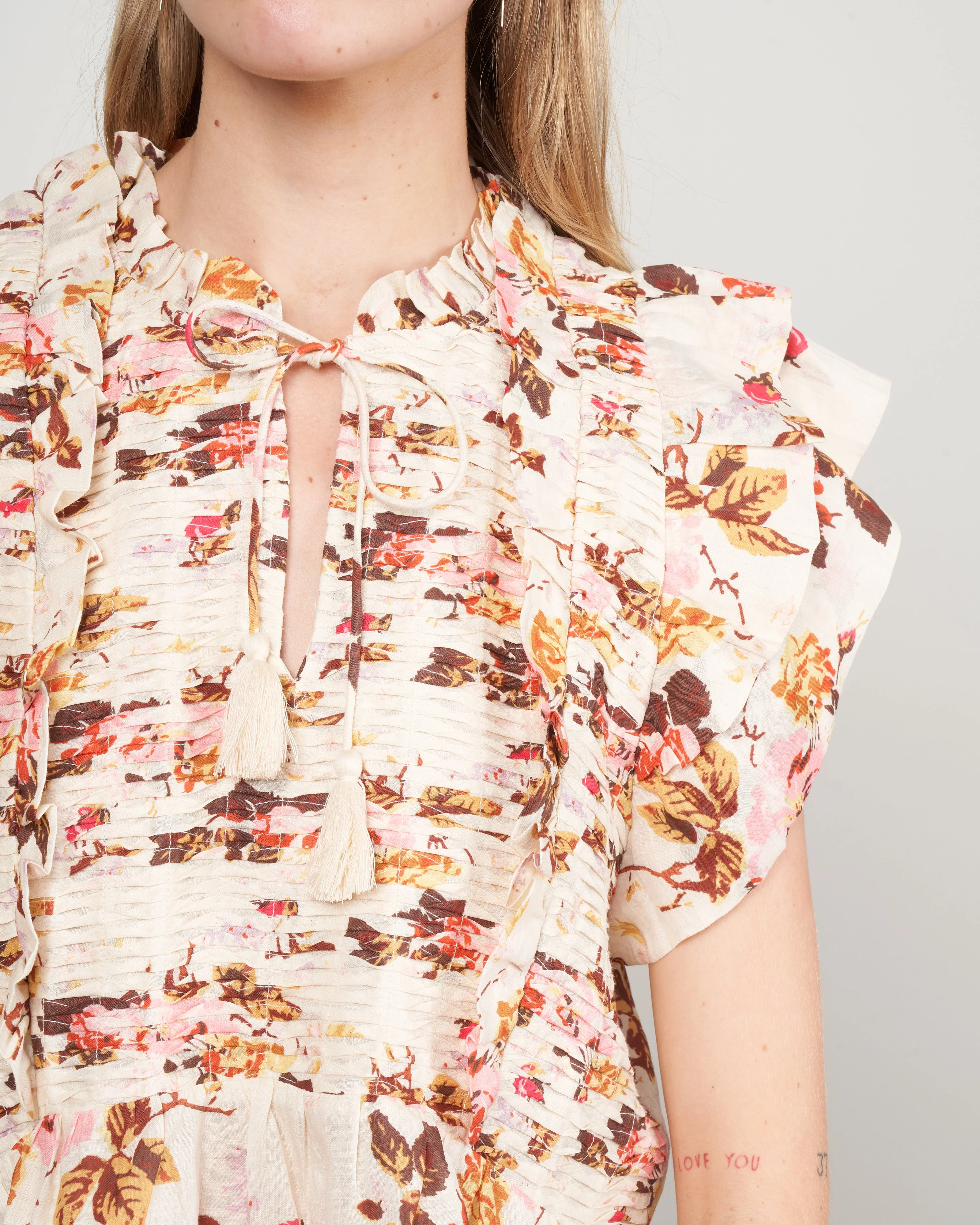 esme flutter sleeve top - cream - Image 5