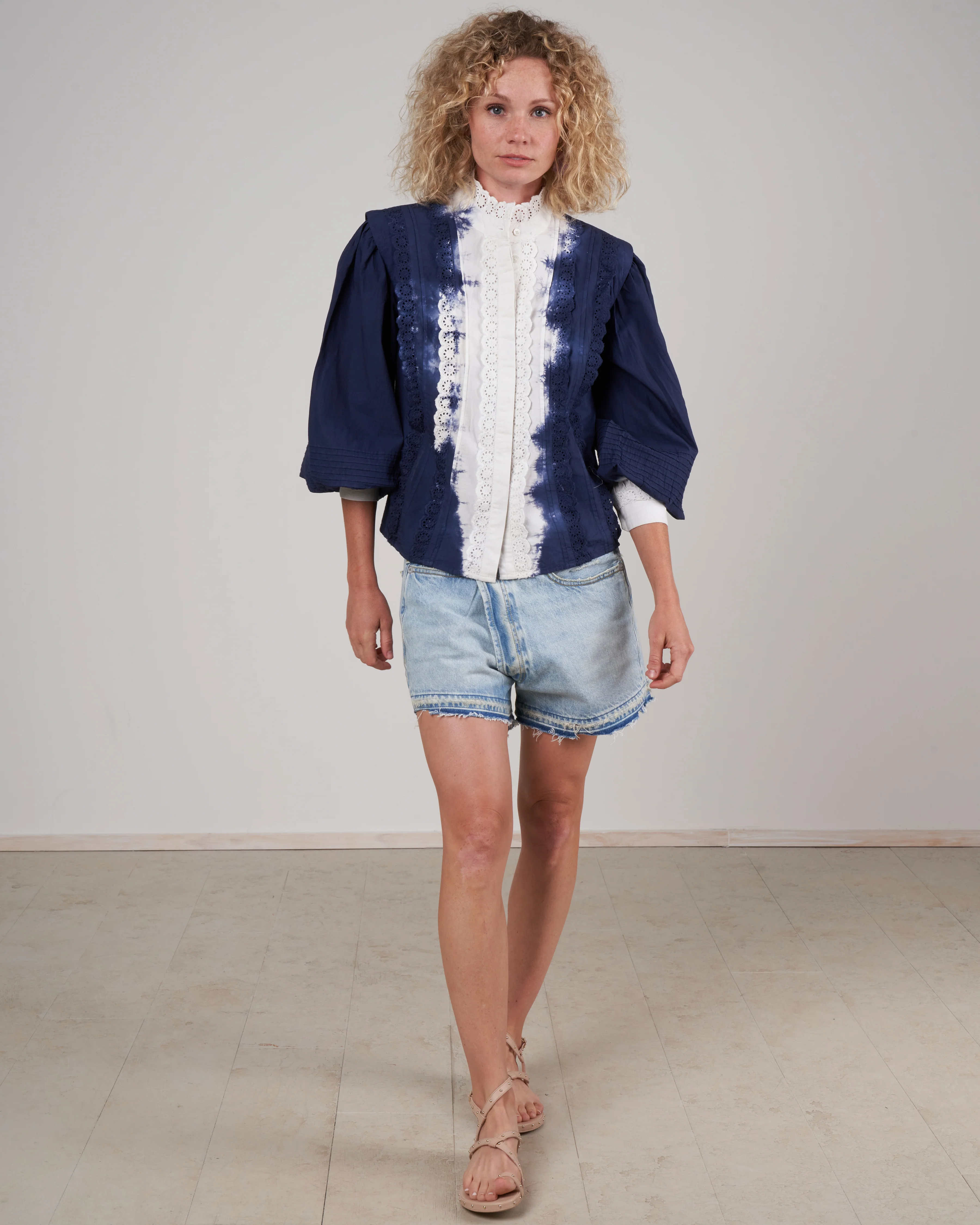 everlyn l/slv blouse  - indigo indigo - Image 2