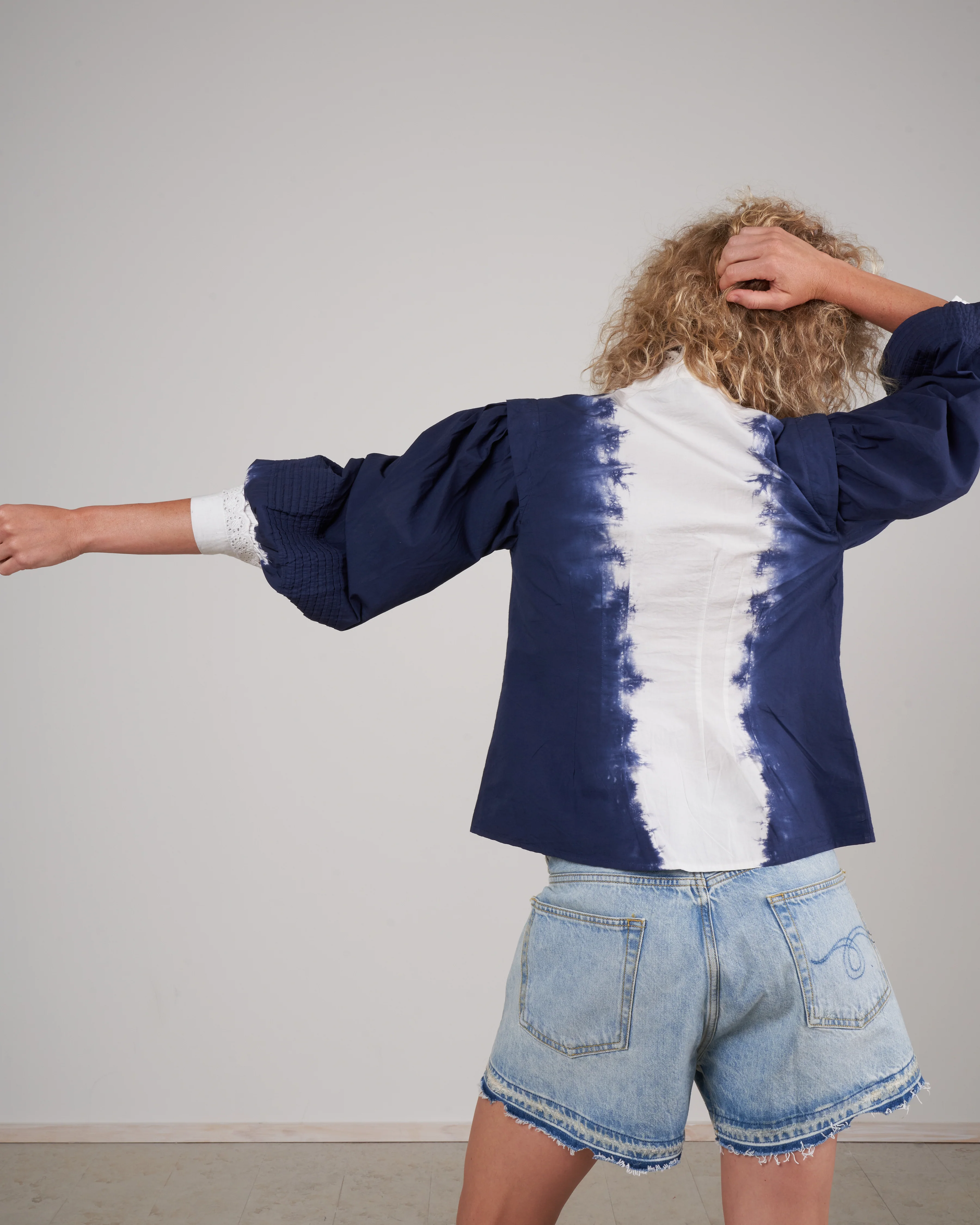 everlyn l/slv blouse  - indigo indigo - Image 3