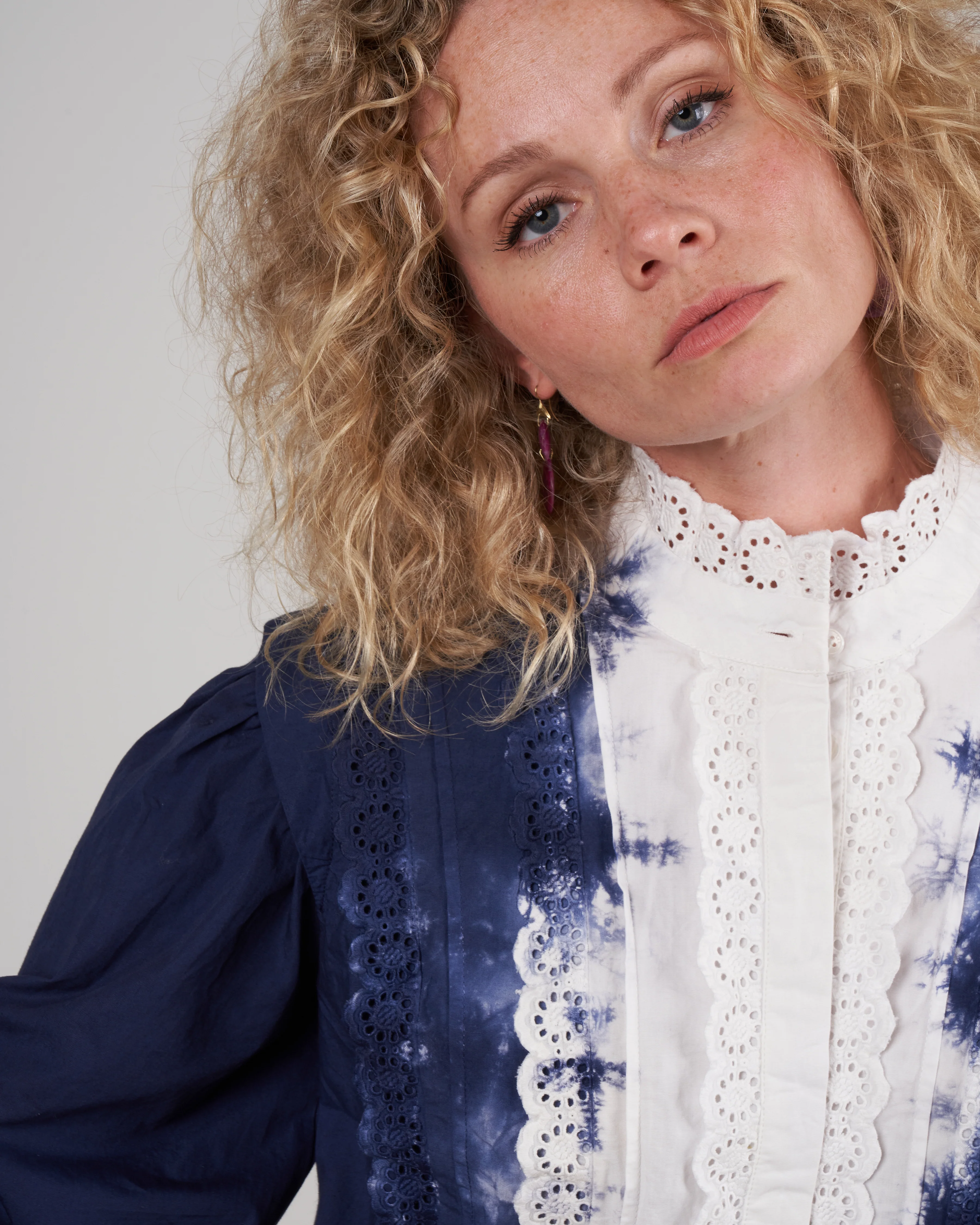 everlyn l/slv blouse  - indigo indigo - Image 5