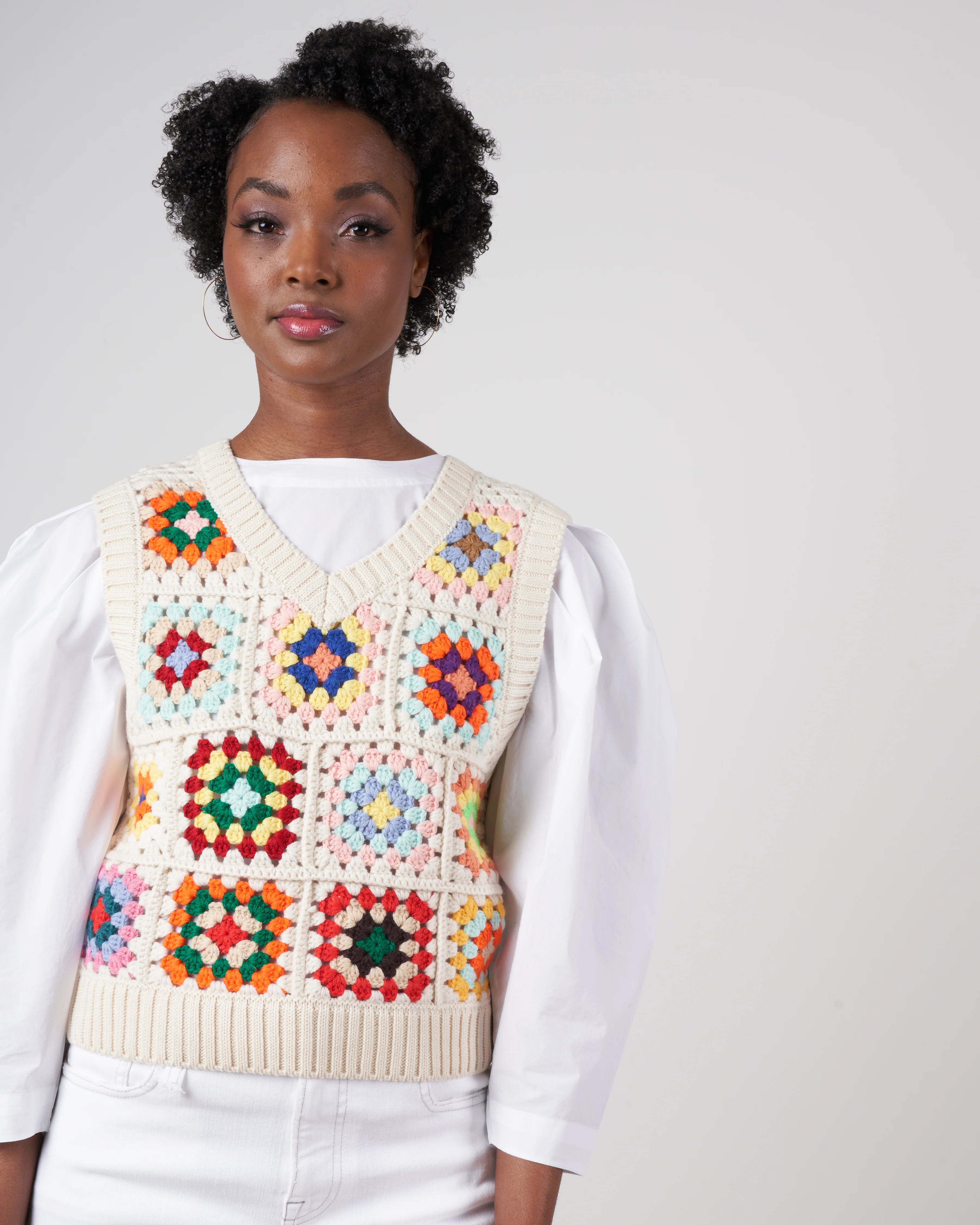 gabriela crochet vest - multi