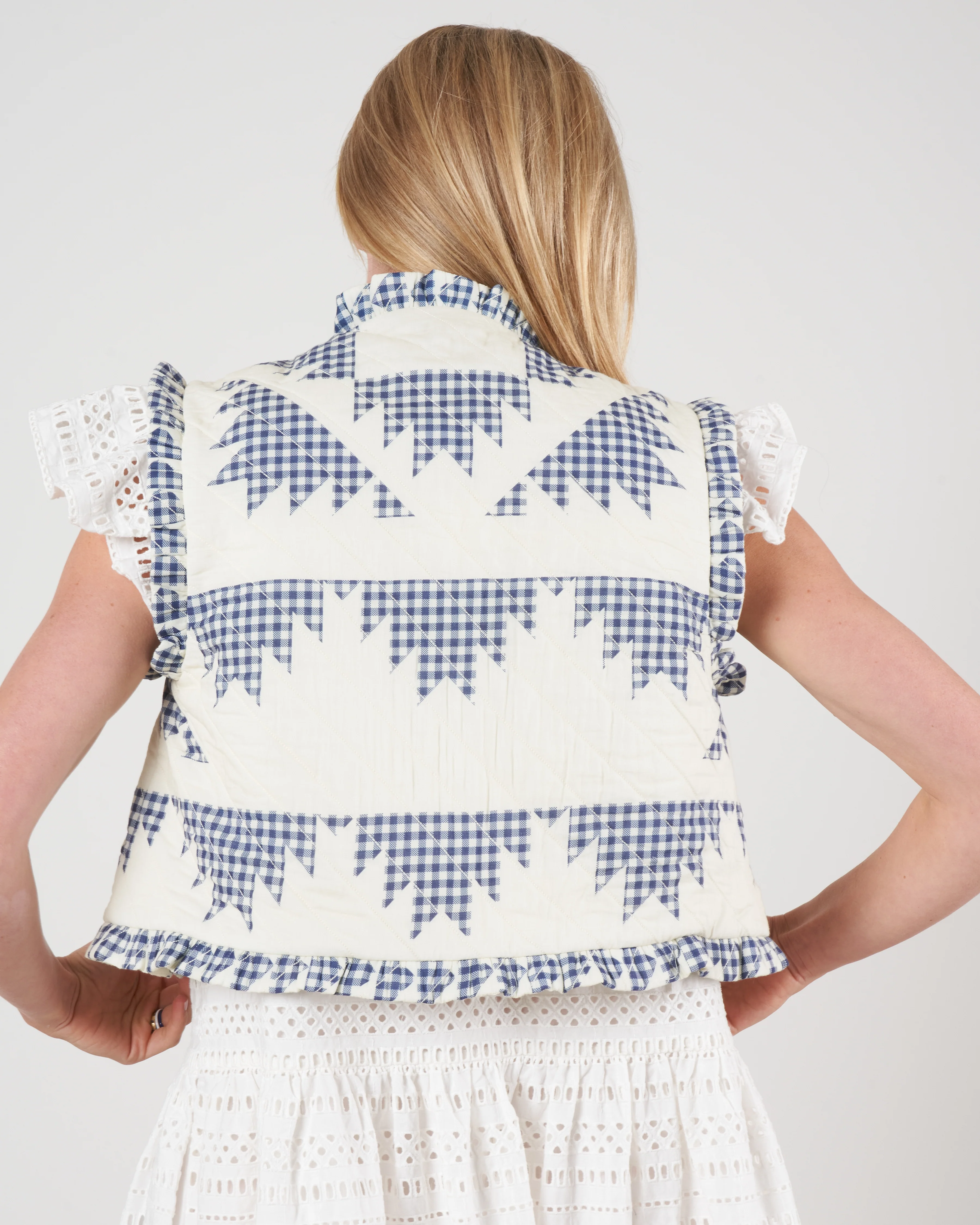 gloucester gingham quilted vest - multi - Image 4