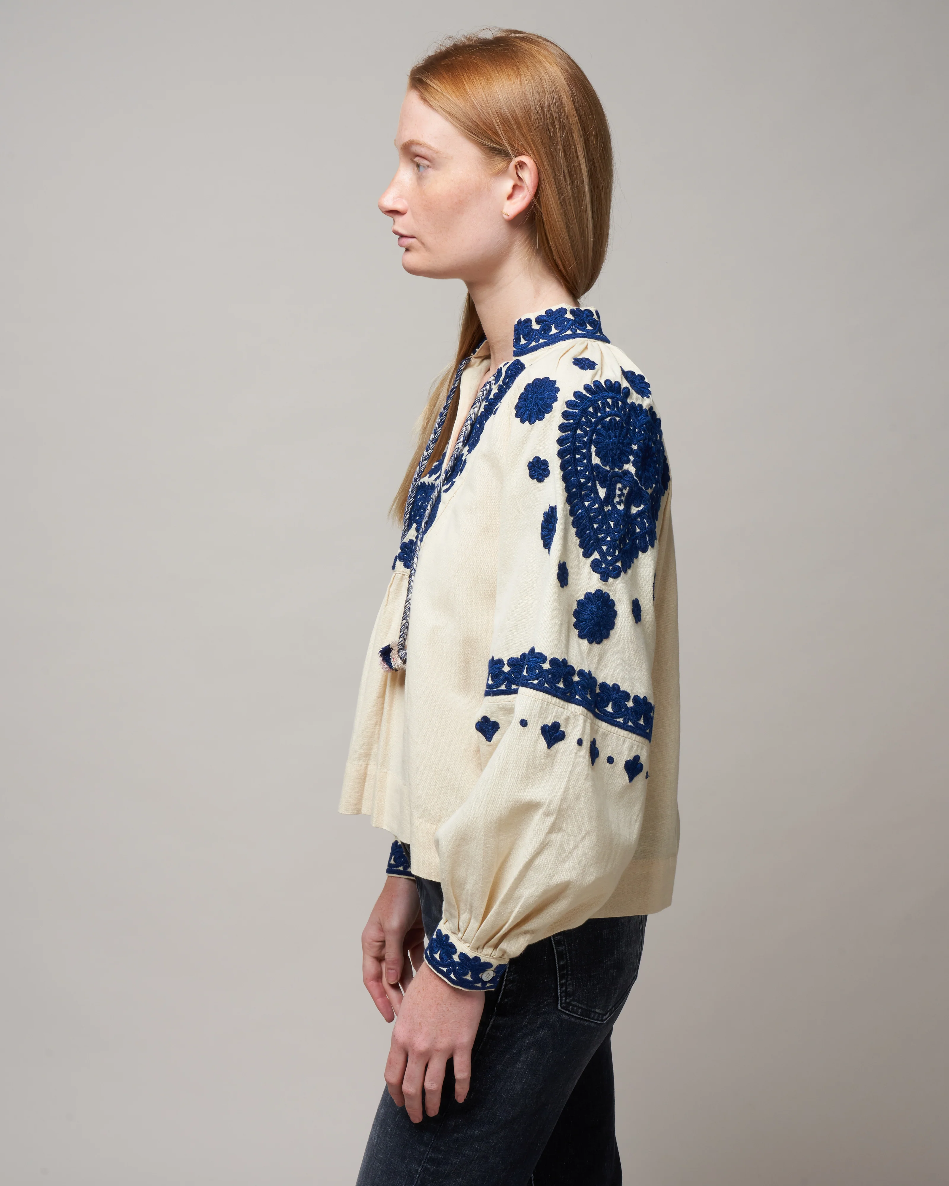 holly soutache l/slv top - cream - Image 3