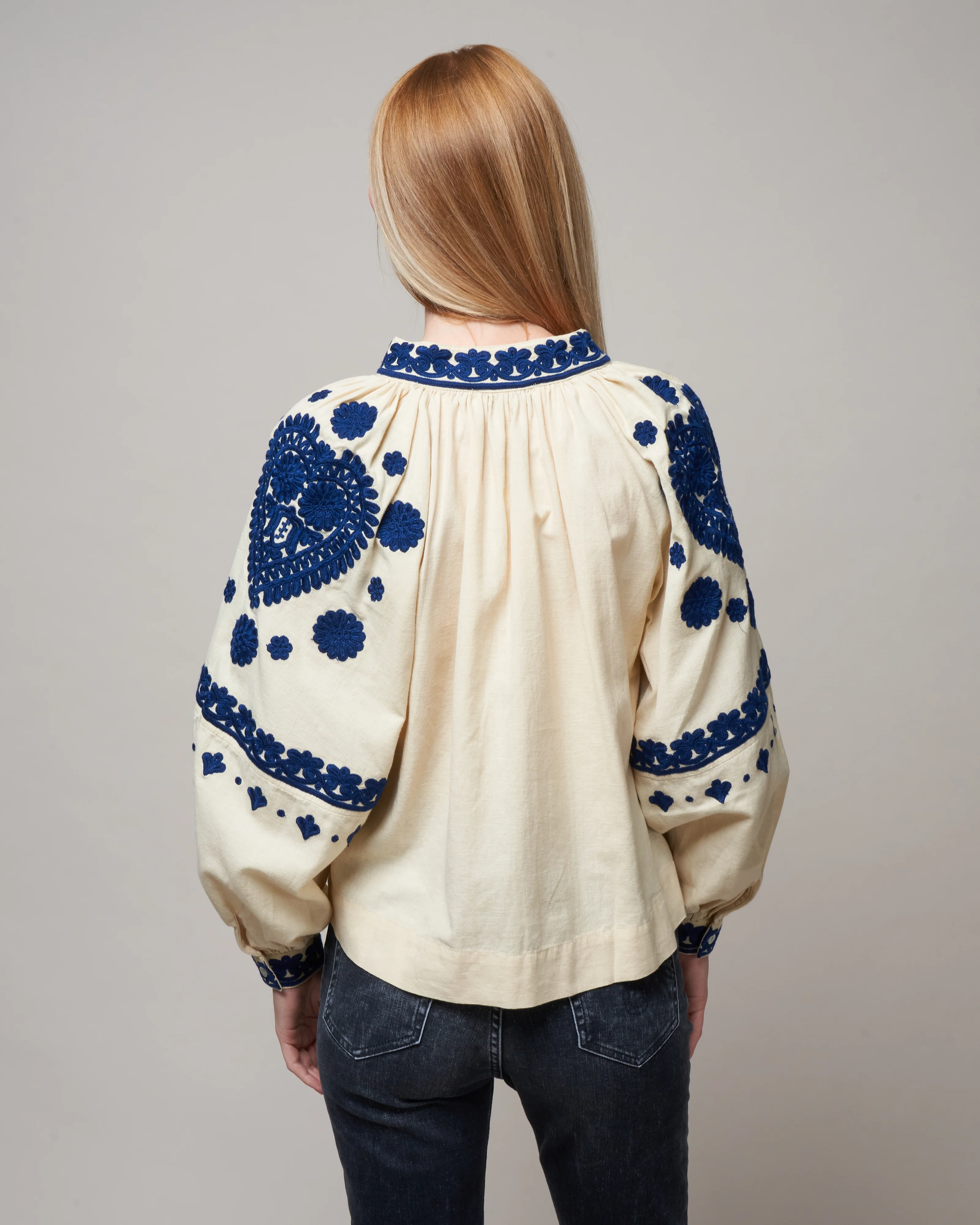 holly soutache l/slv top - cream - Image 4