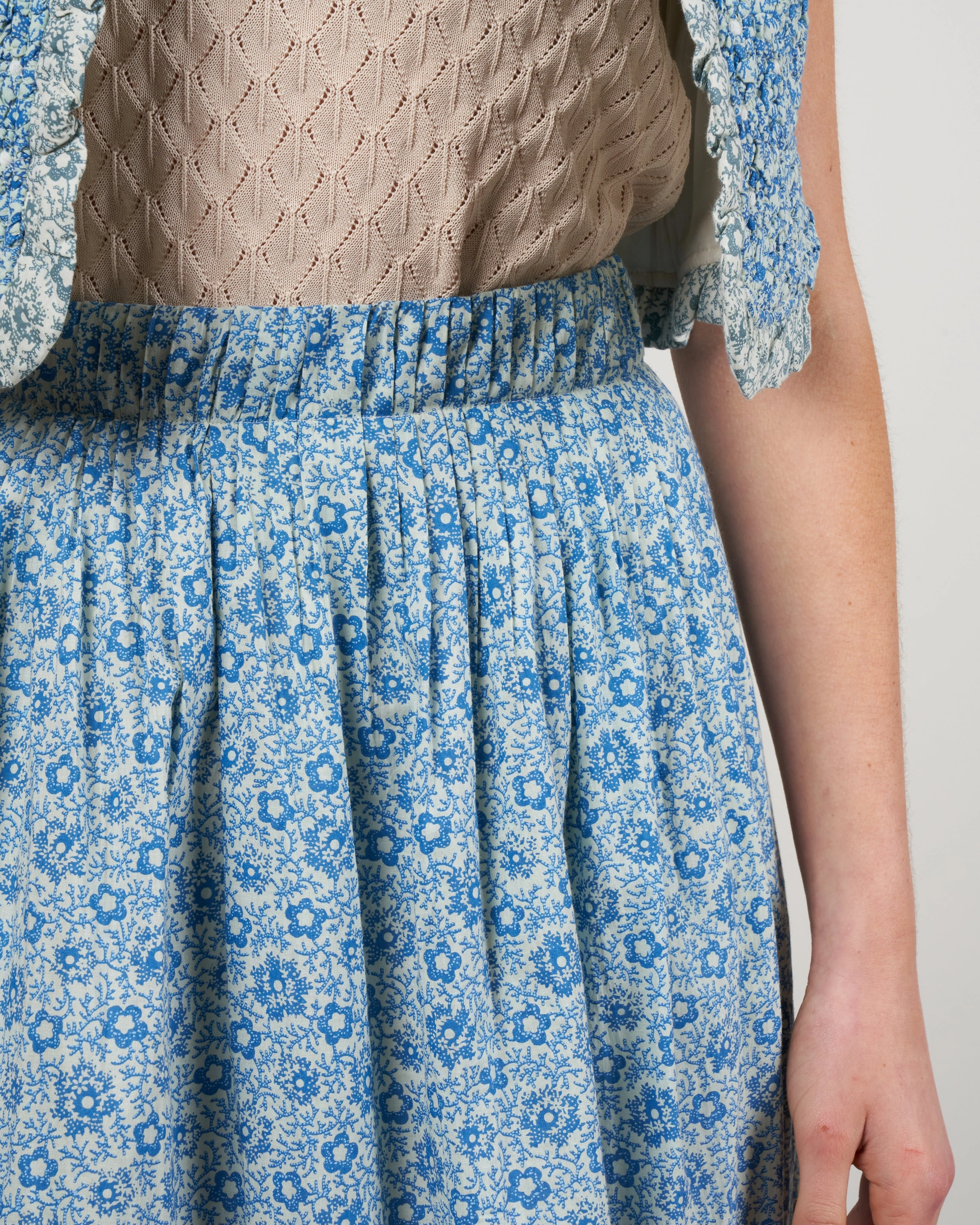 ida print a-line skirt - blue - Image 5