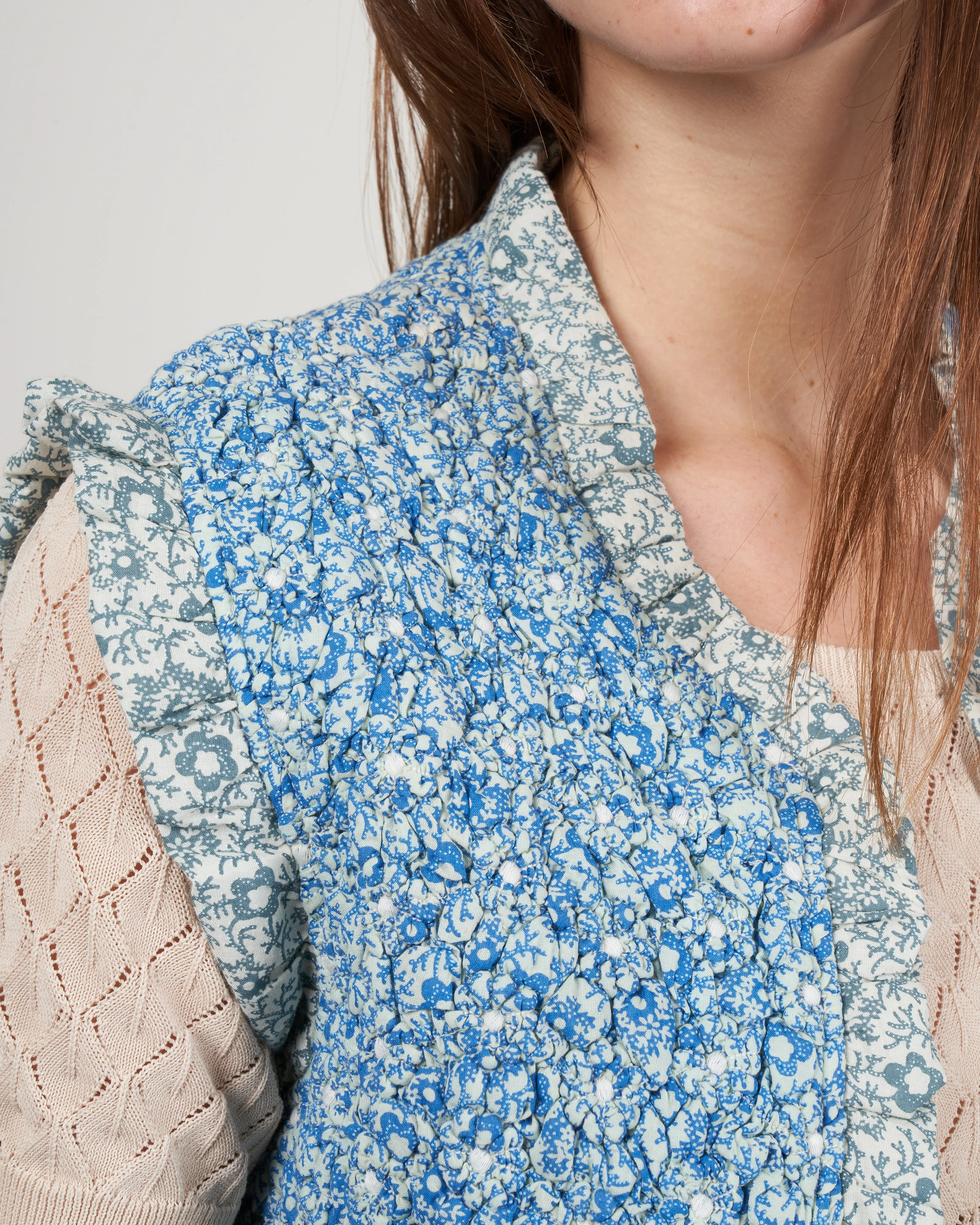 ida print quilted vest - blue - Image 5