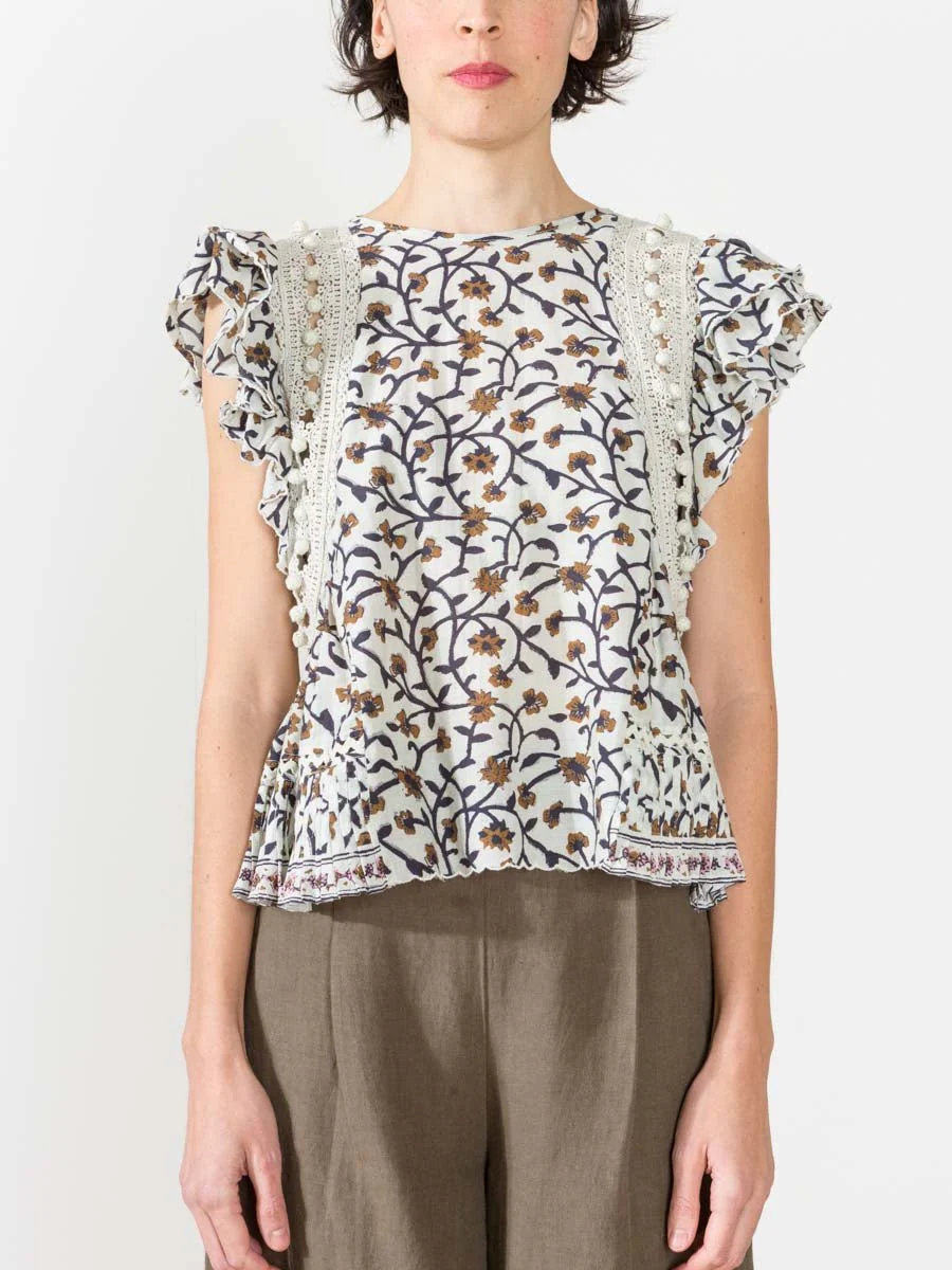khloe top - crema print - Image 2
