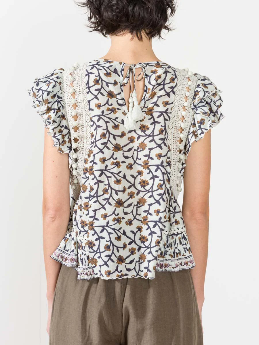 khloe top - crema print - Image 4