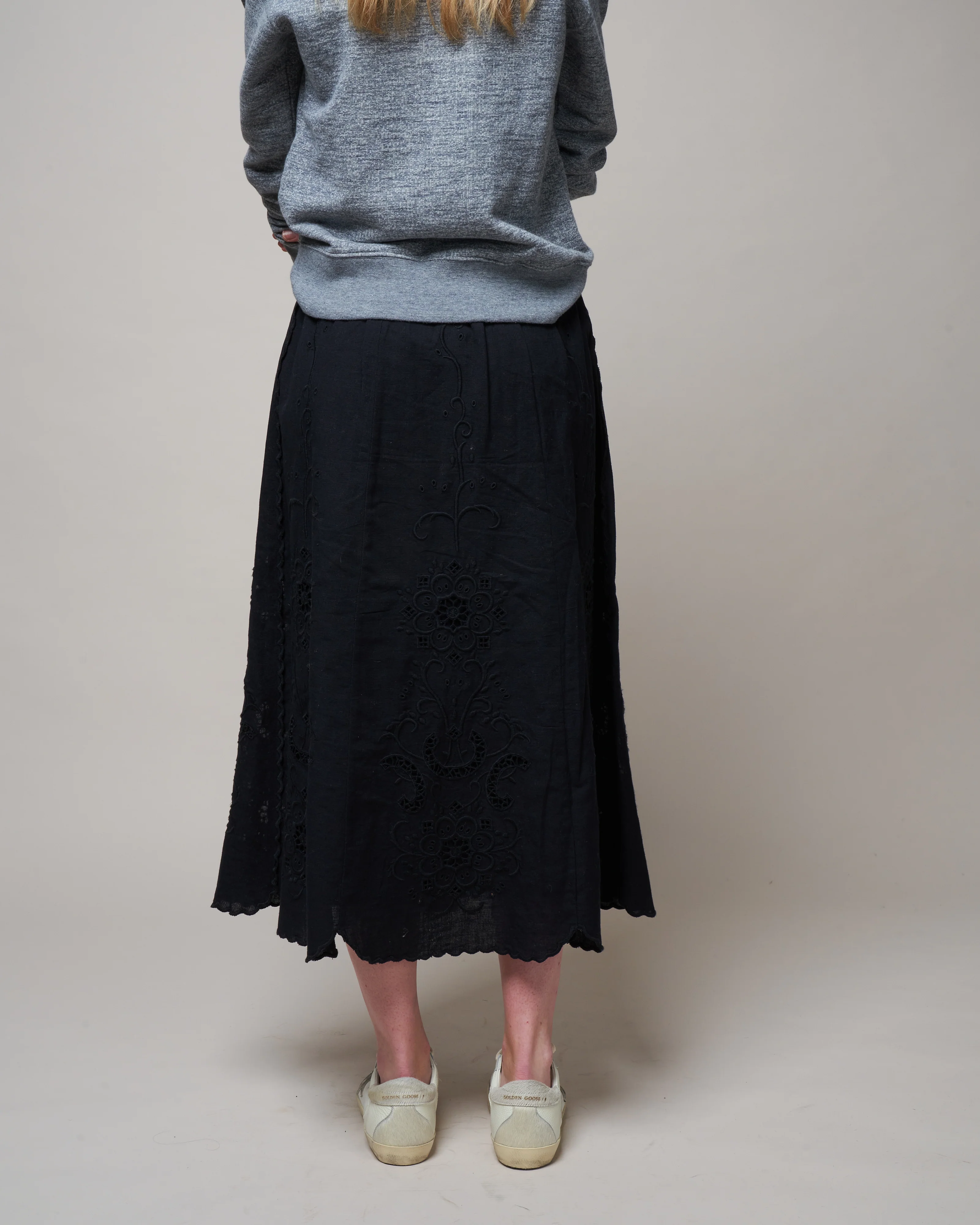 kiara emb button-down skirt - black - Image 4