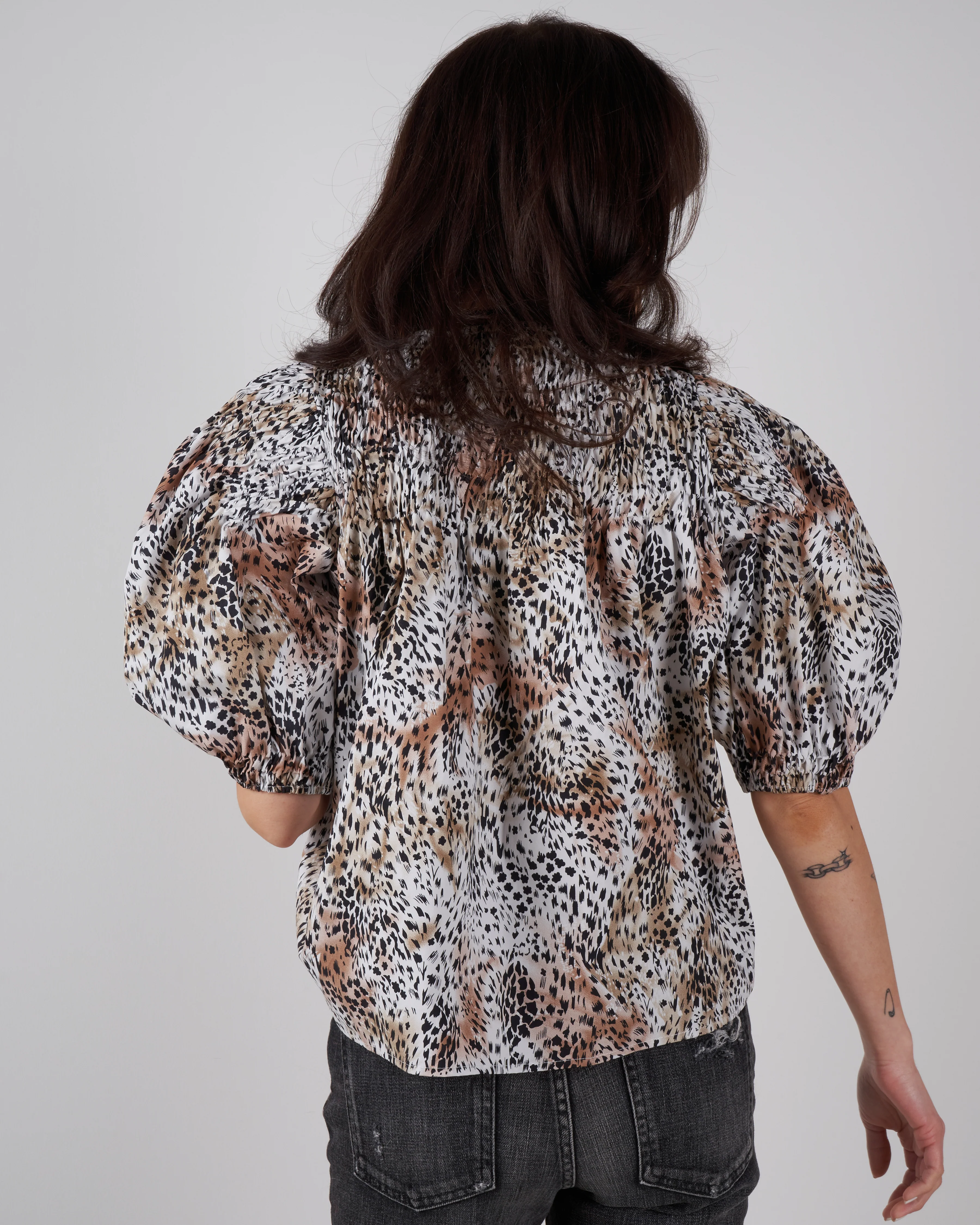 lana smocked puff sleeve top - multi - Image 2