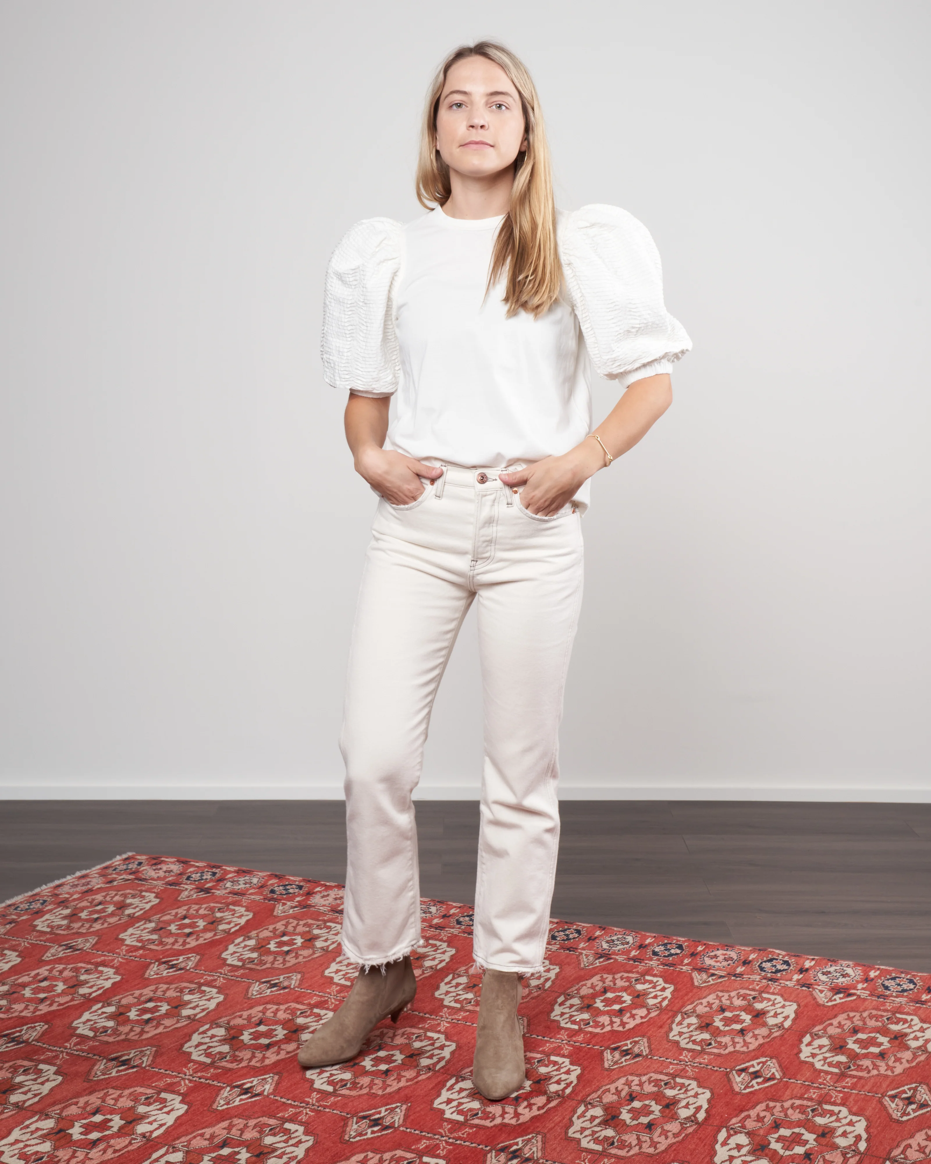 rene cotton puff sleeve t shirt - white - Image 2