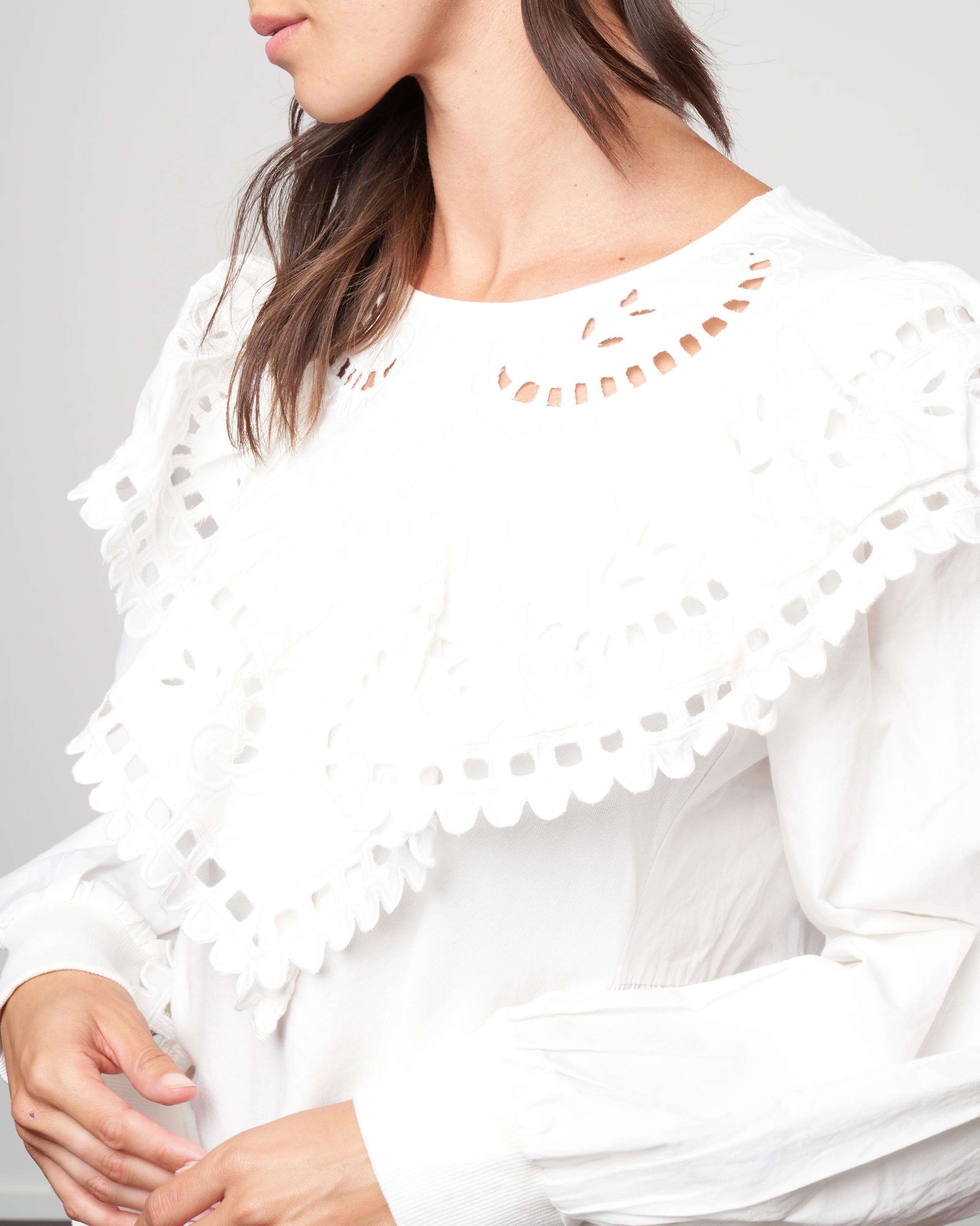 santos eyelet sweatshirt - white - Image 5