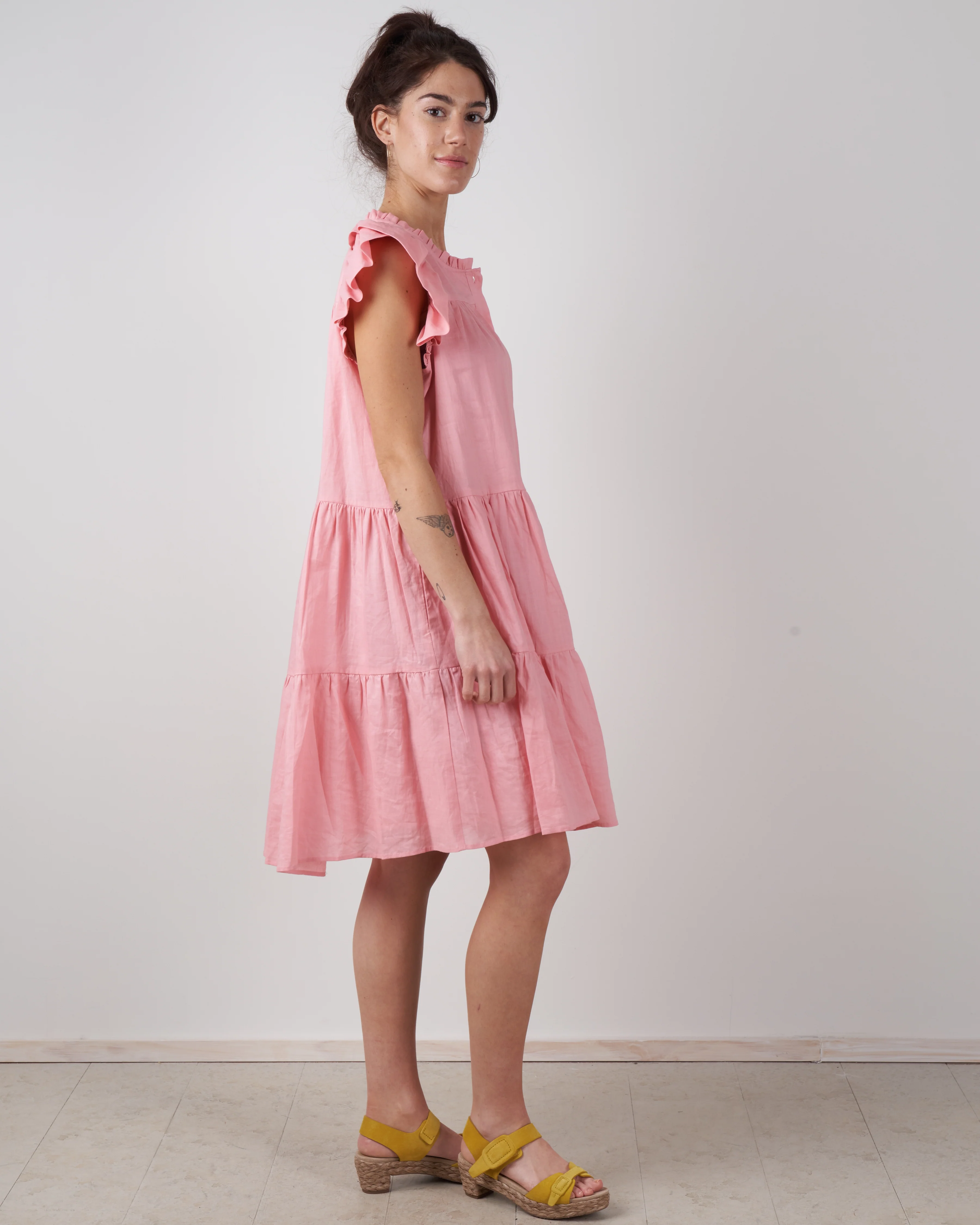 shannon scallop button down dress - rose - Image 2