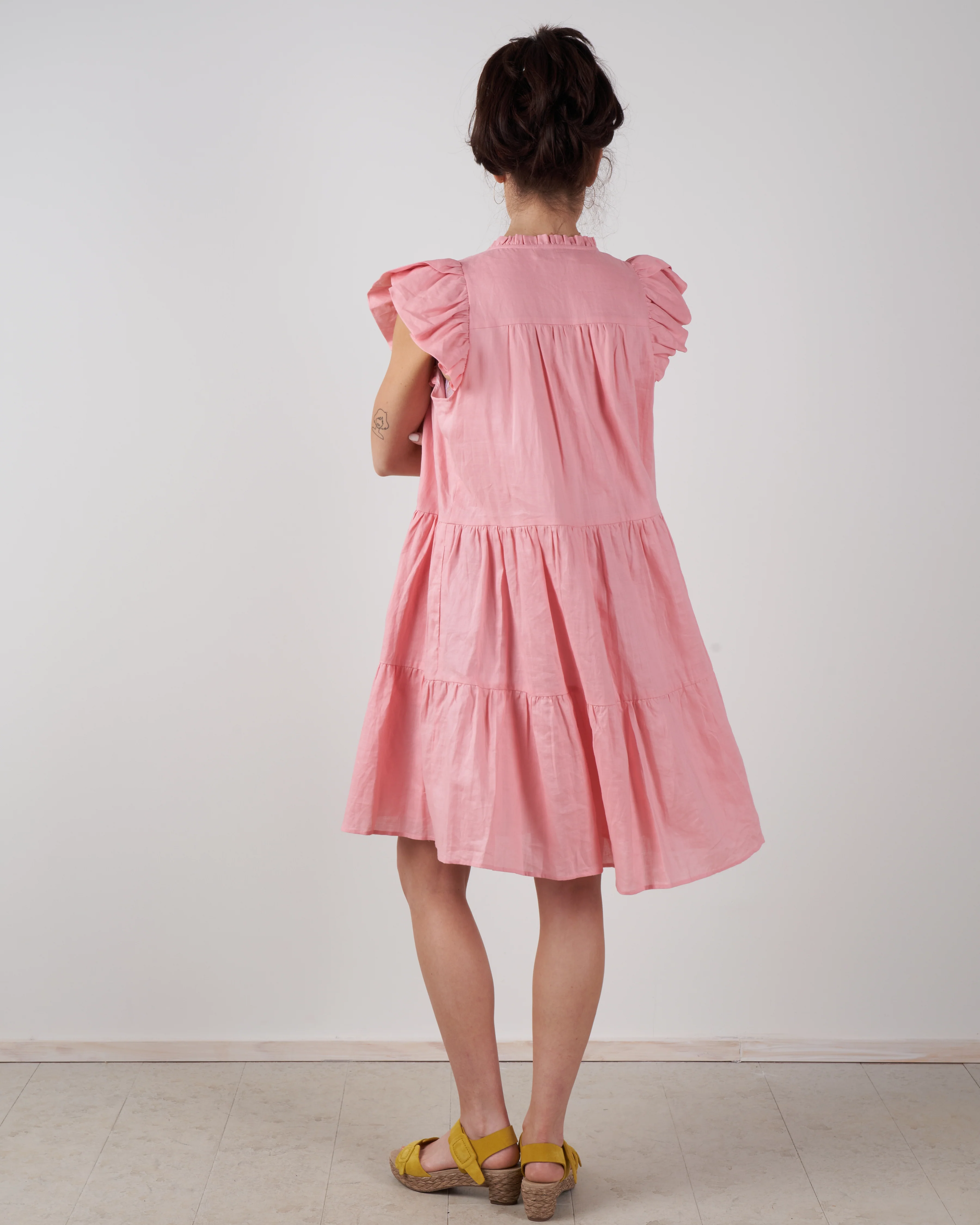 shannon scallop button down dress - rose - Image 3