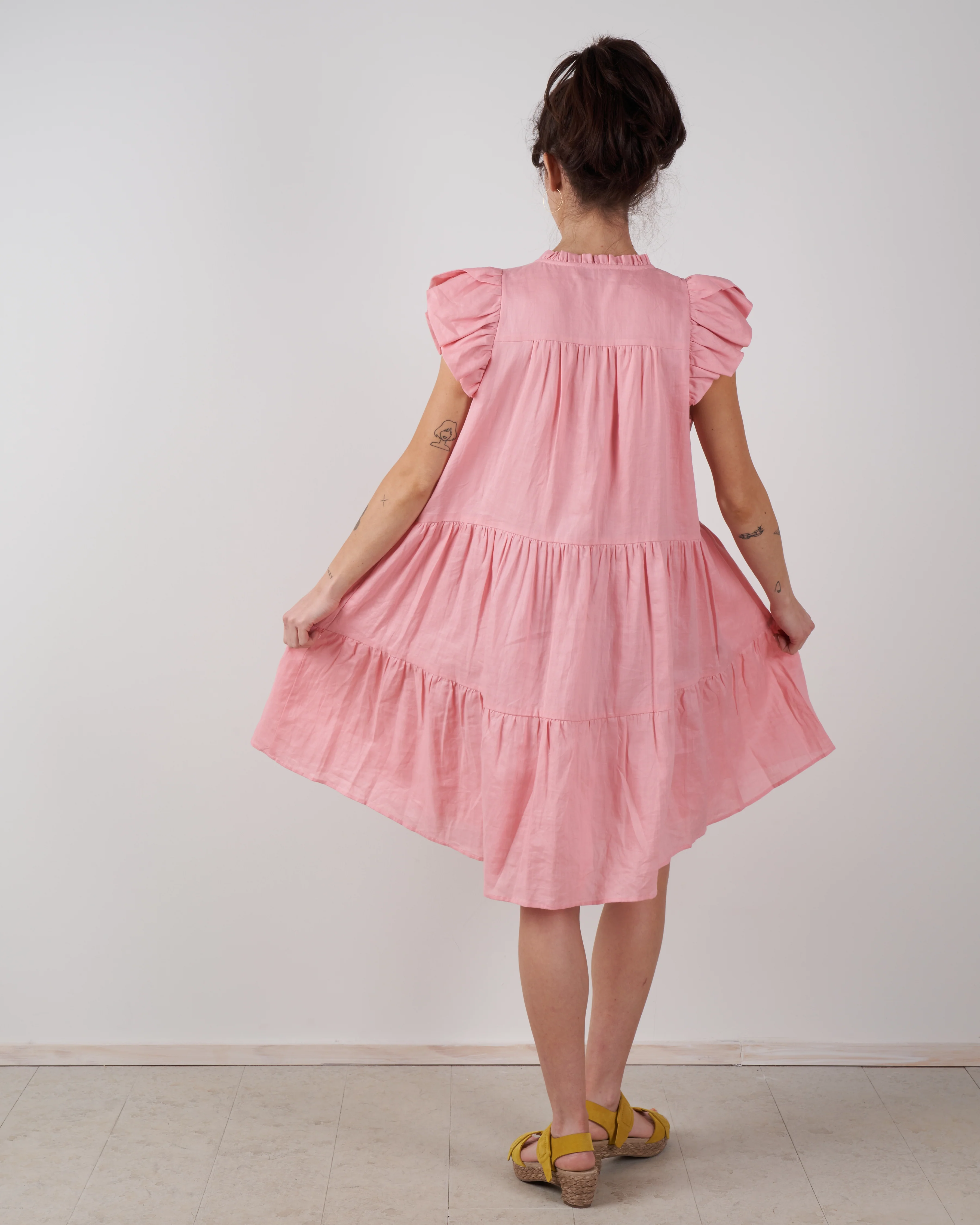 shannon scallop button down dress - rose - Image 4