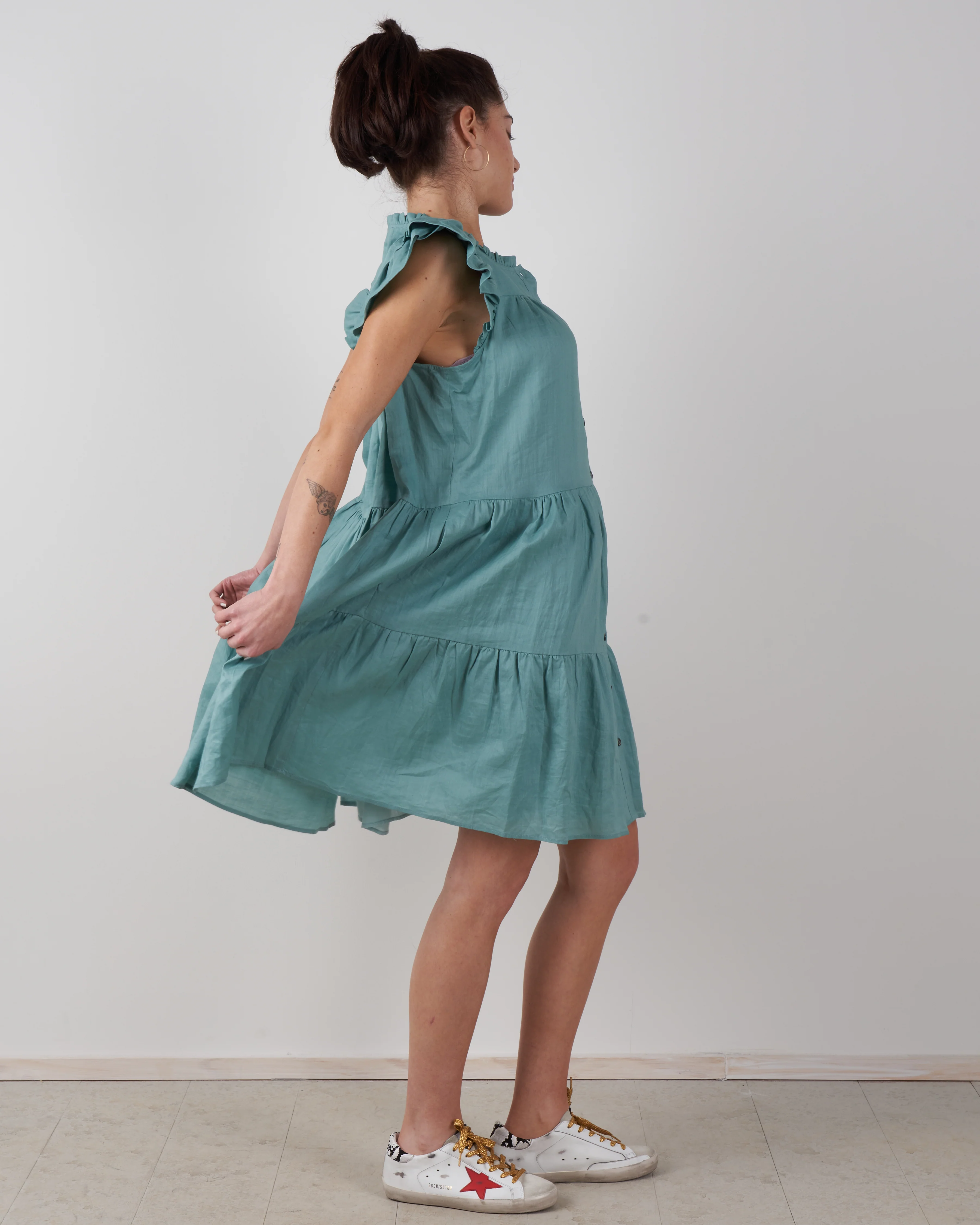 shannon scallop button down dress - sky - Image 4