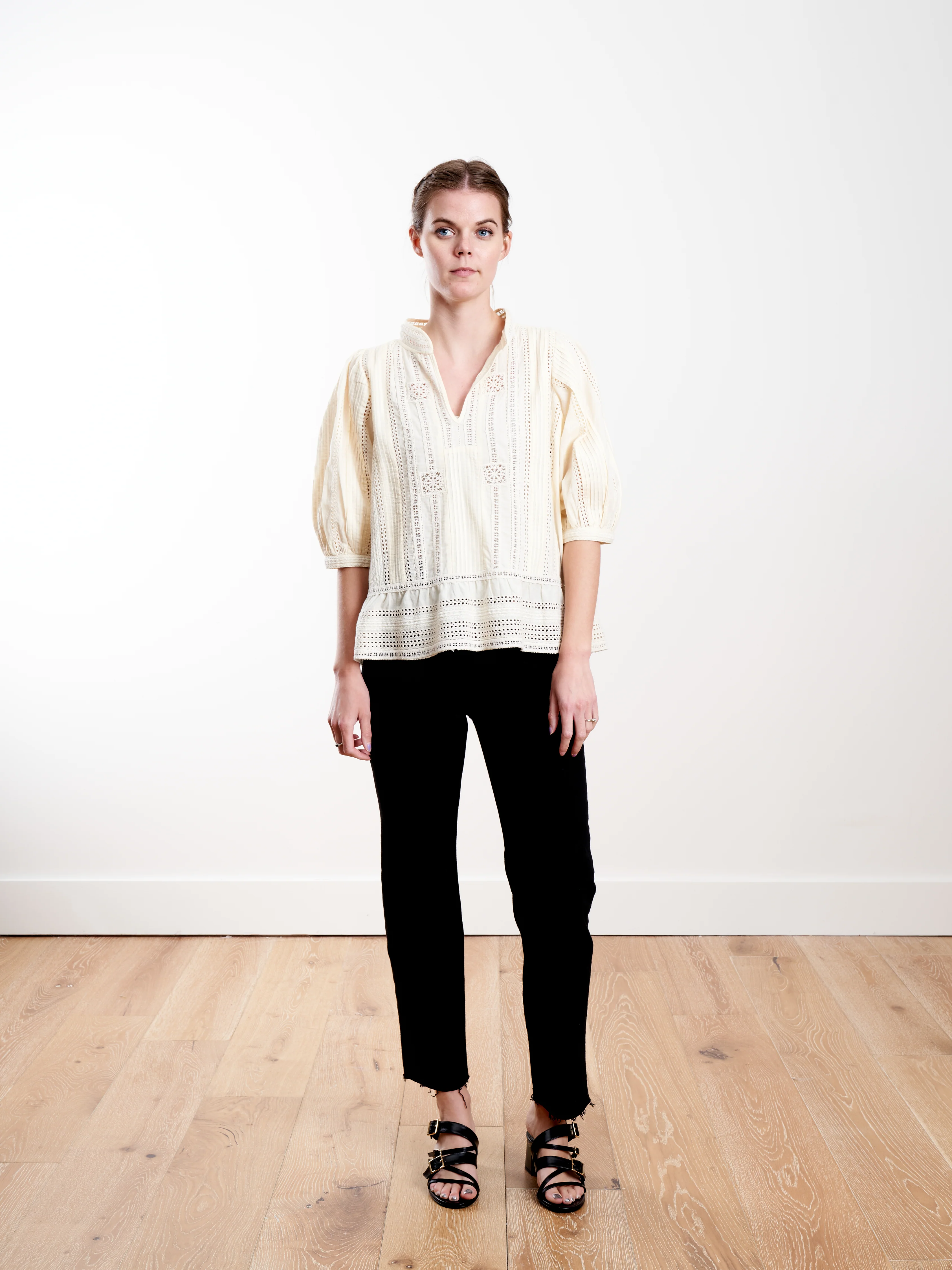 talitha slit top - cream - Image 2