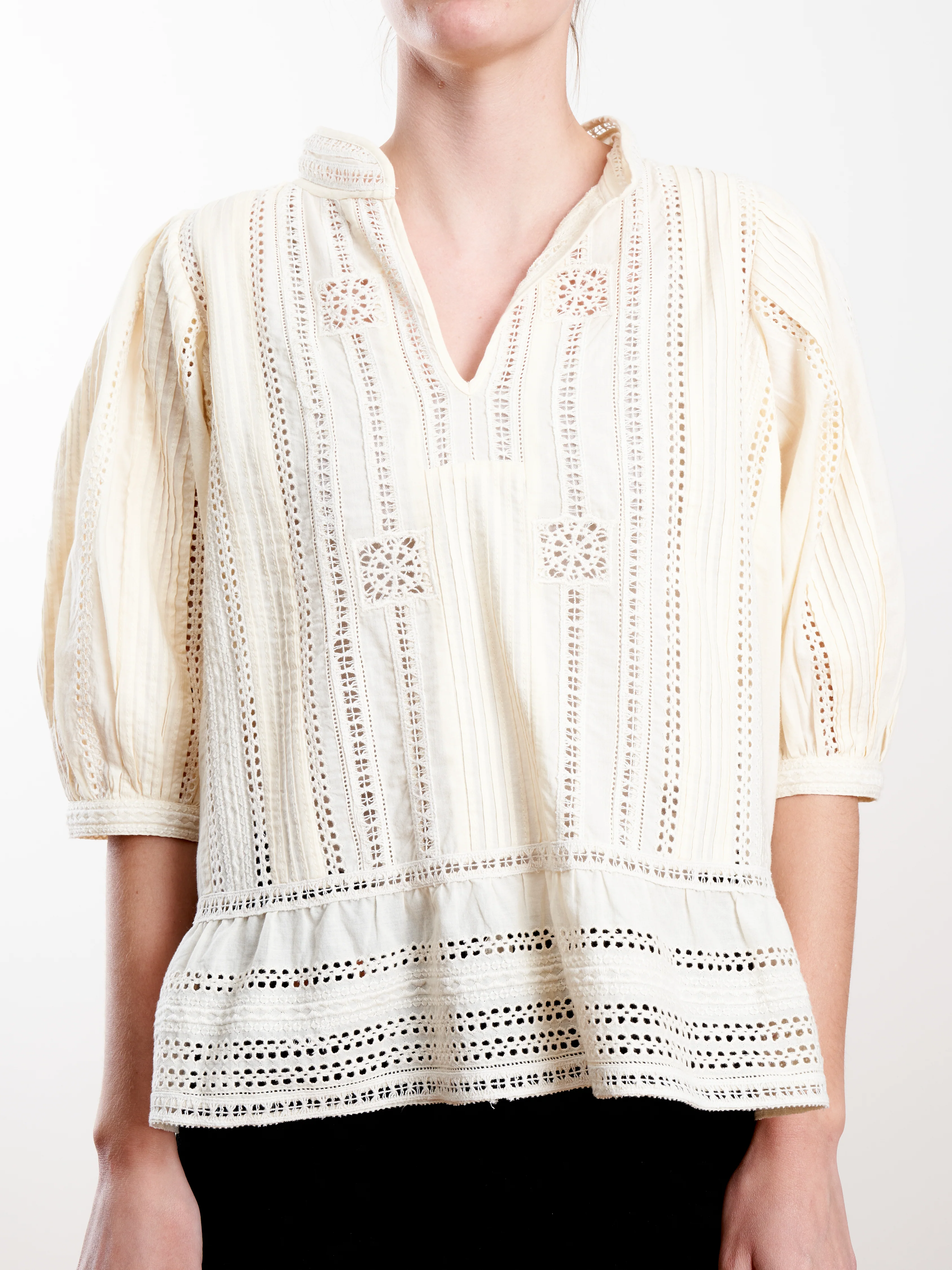 talitha slit top - cream - Image 3