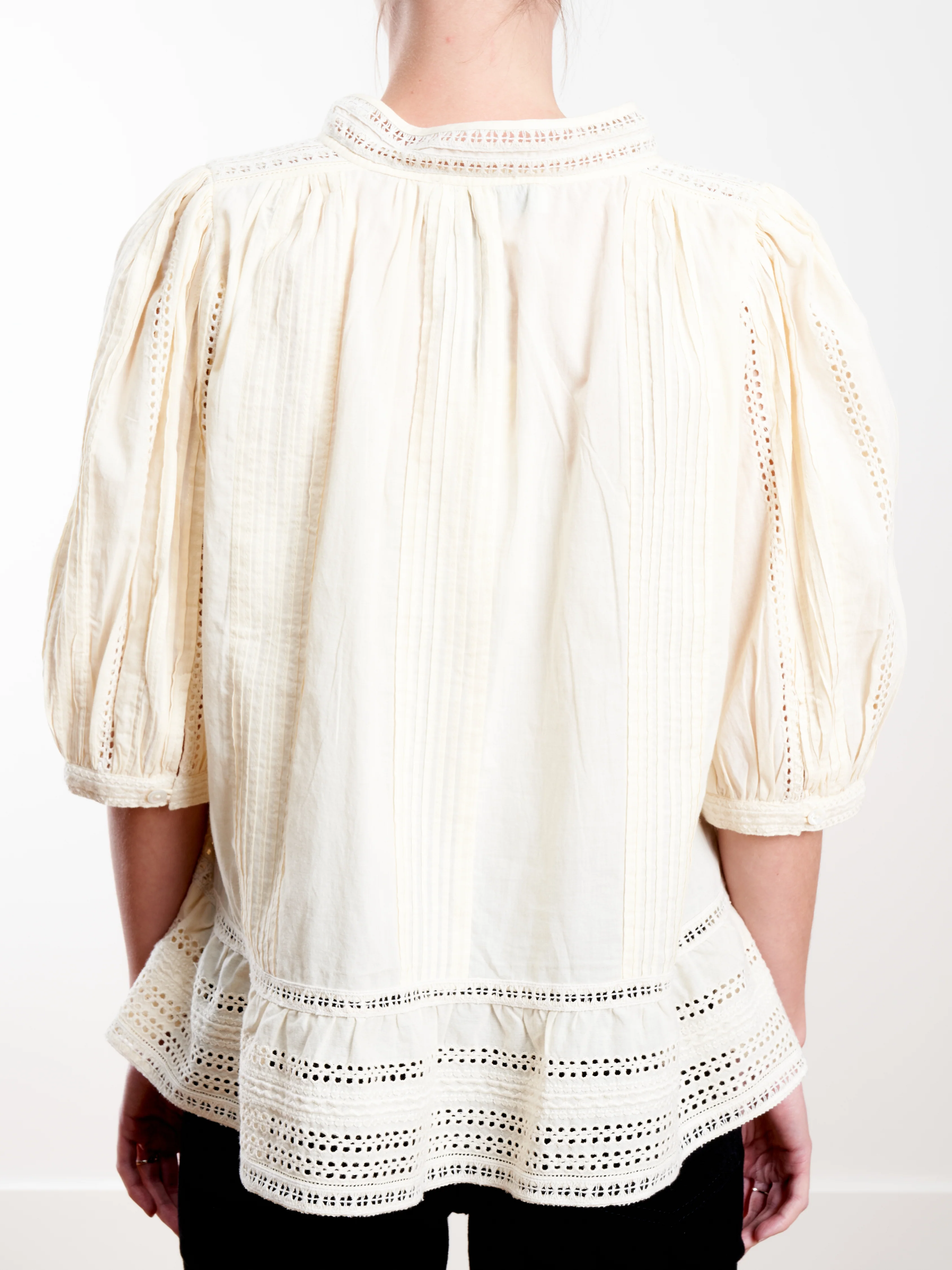 talitha slit top - cream - Image 5