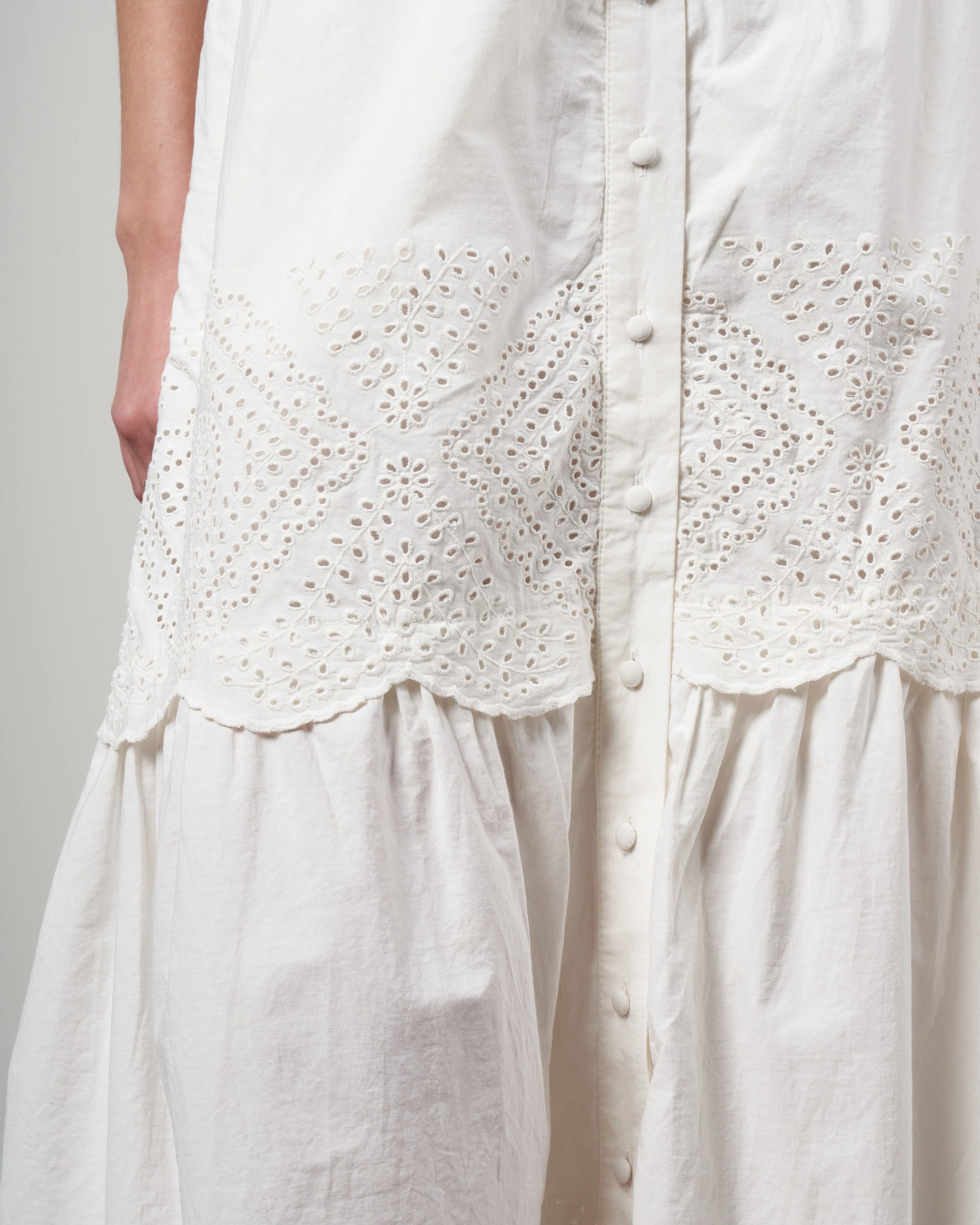 vienne eyelet tiered skirt - white - Image 4