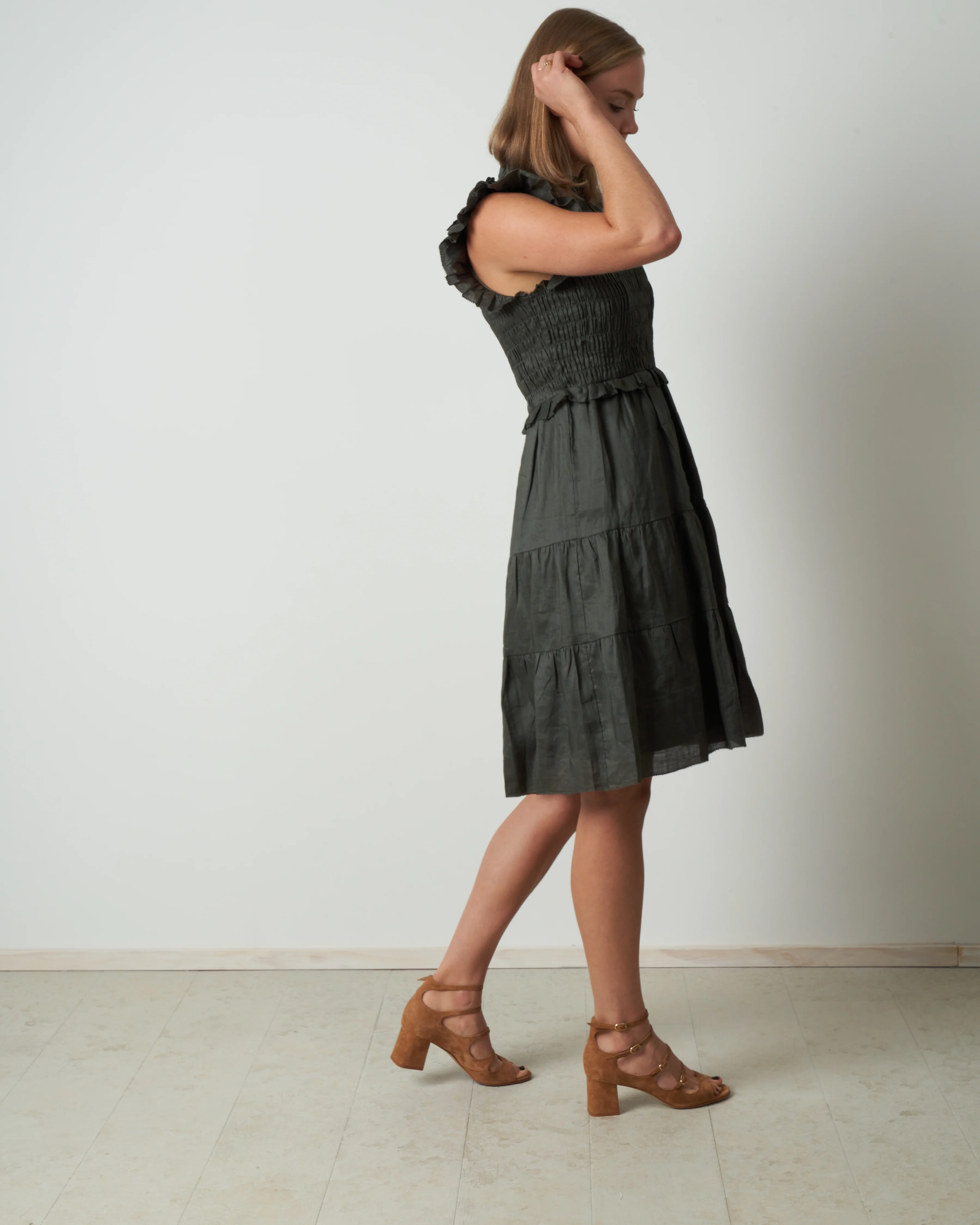 zig zag flutter sleeve dress - ivy - Image 2